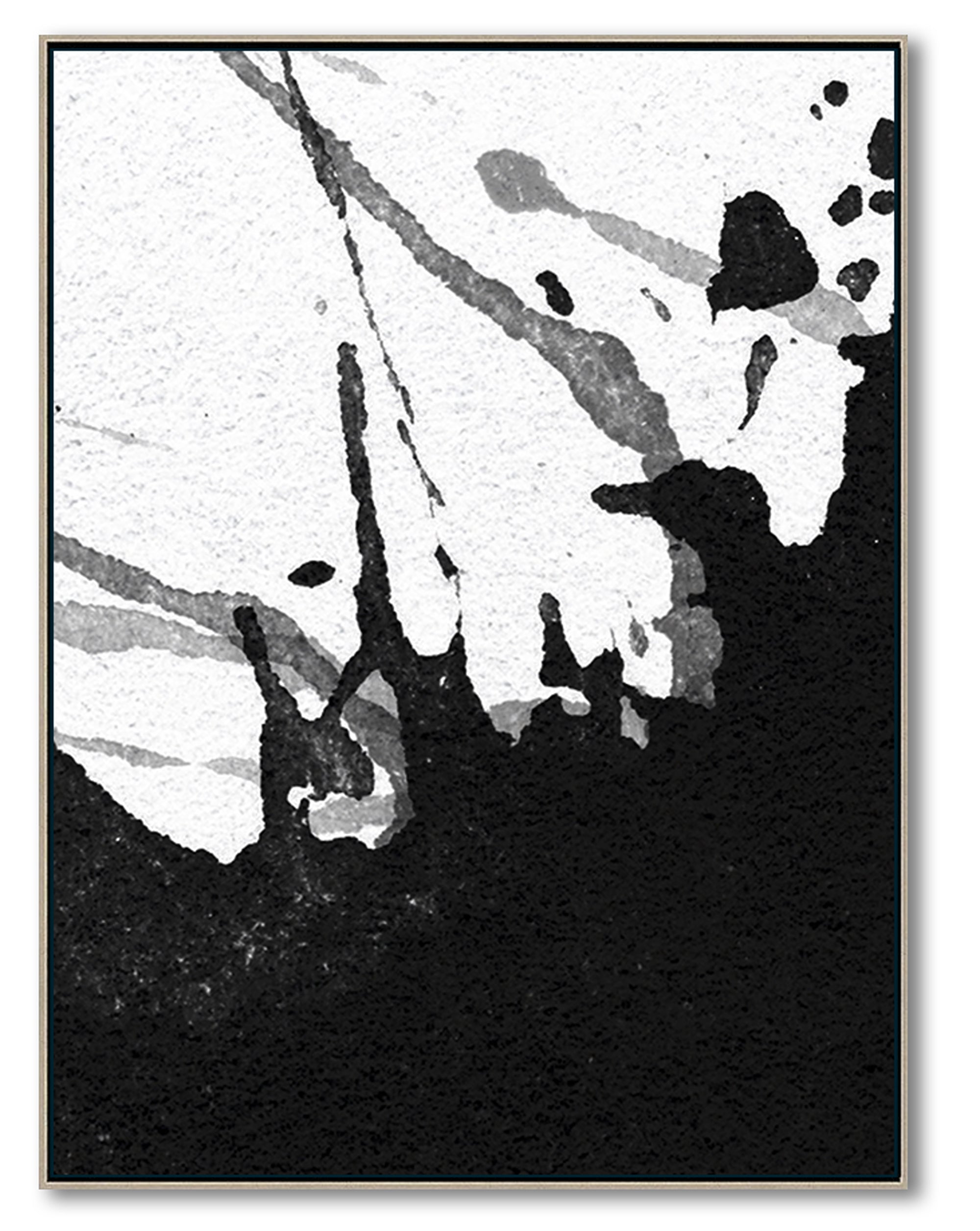 Modern Black and White Abstract Canvas Wall Art, Original Oil Painting, Living Room Wall Art Decor no. 24