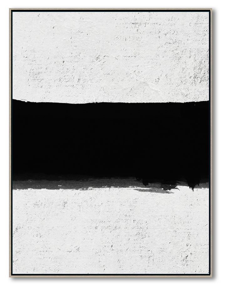 Oversized Minimalist Abstract Canvas Wall Art, Original Oil Painting, Black and White Living Room Wall Art Decor no. 37