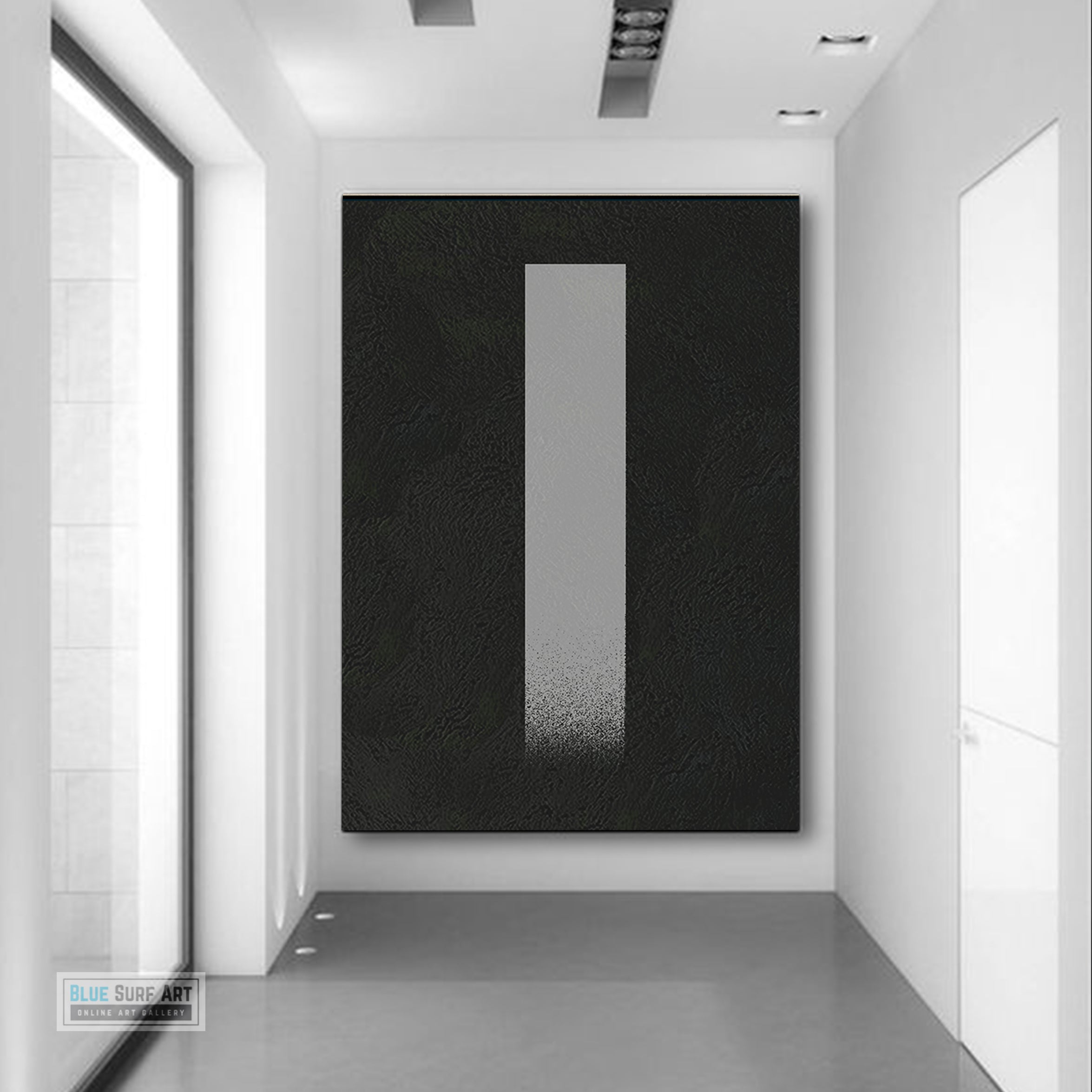 Oversized Abstract Canvas Wall Art, Original Oil Painting, Minimalist Black and White Living Room Wall Art Decor no. 47