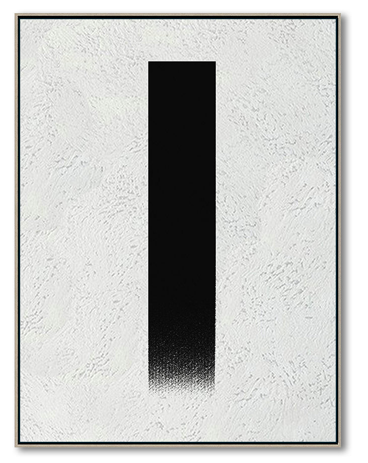 Oversized Abstract Canvas Wall Art, Original Oil Painting, Minimalist Black and White Living Room Wall Art Decor no. 48