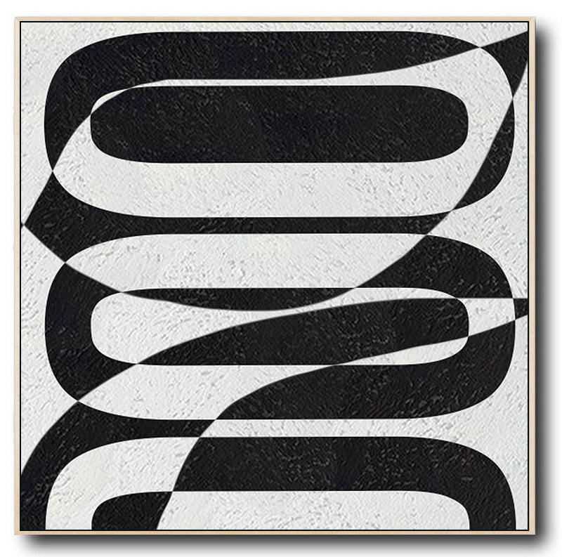 Abstract Painting, Oversized Black and White Wall Art Painting no. 085