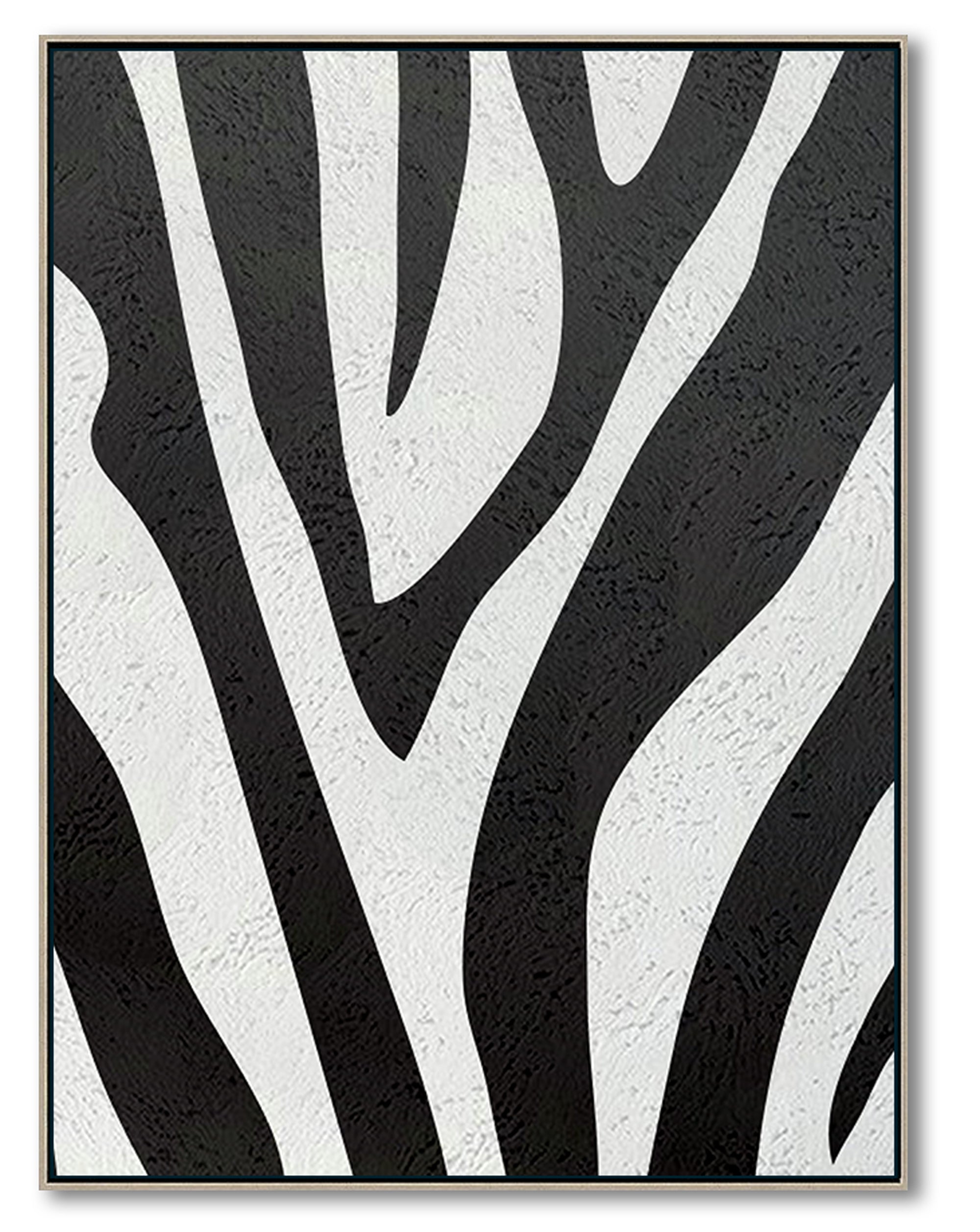 Modern Abstract Canvas Wall Art, Original Oil Painting, Black and White Living Room Wall Art Decor no. 94