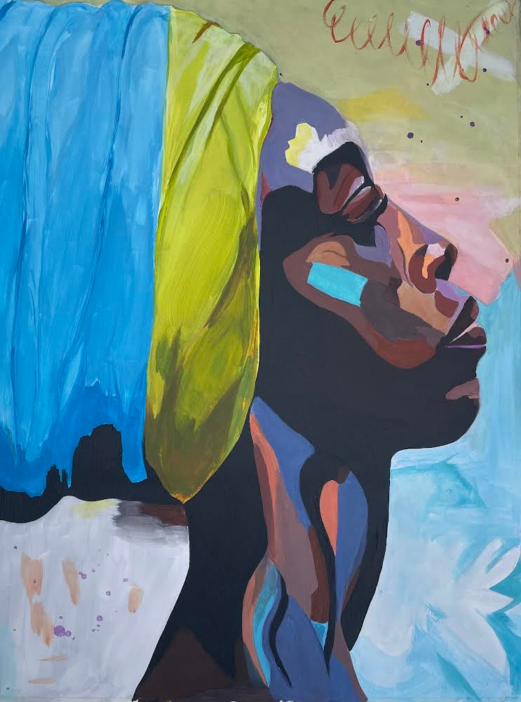 African beauty wall art, woman model canvas art, African woman canvas painting