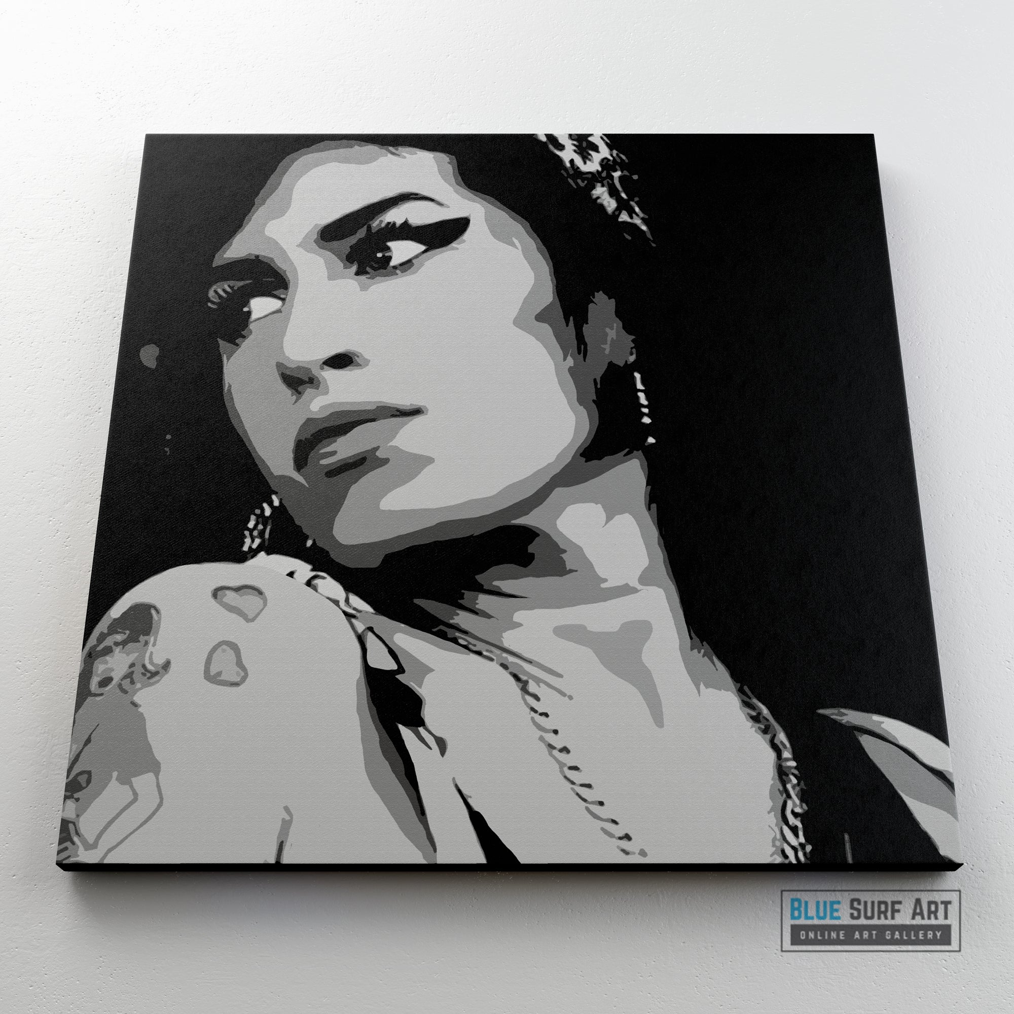 Amy Winehouse Wall Art Original Oil Painting on Canvas by Blue Surf Art