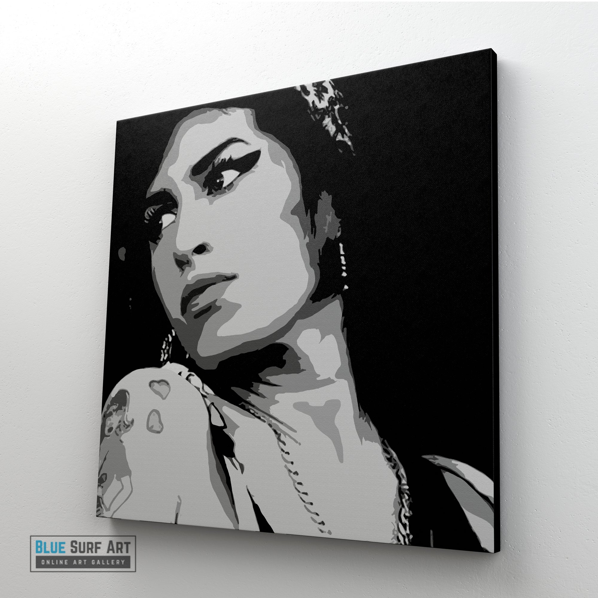 Amy Winehouse Wall Art Original Oil Painting on Canvas by Blue Surf Art