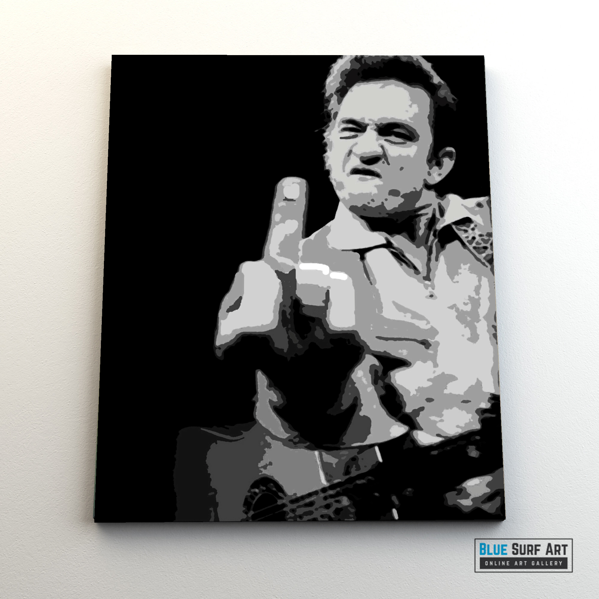 Johnny Cash Original oil painting on canvas by Blue Surf Art