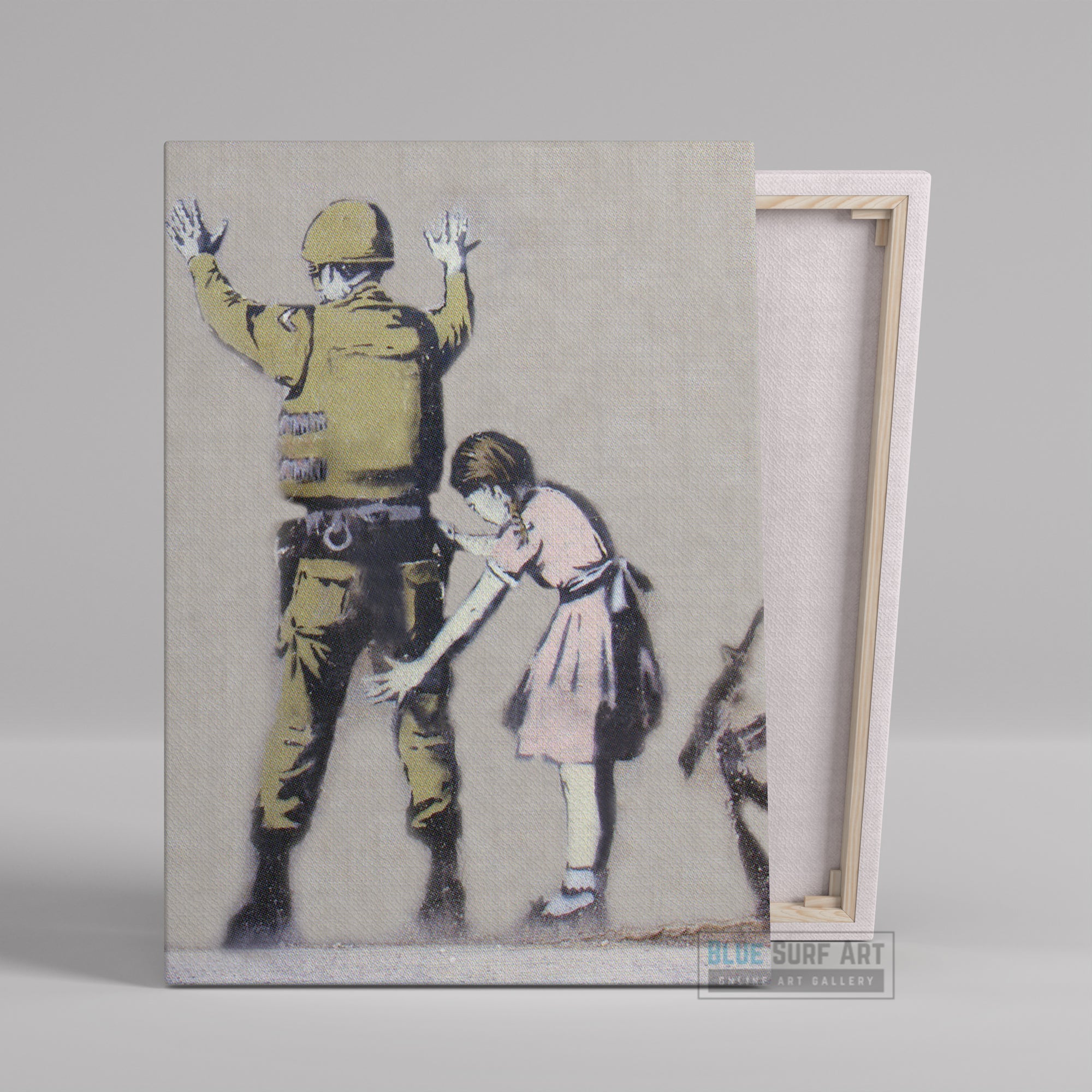 Banksy Army Frisk Wall Art, Banksy Art for Sale 100% Handmade by Blue Surf Art