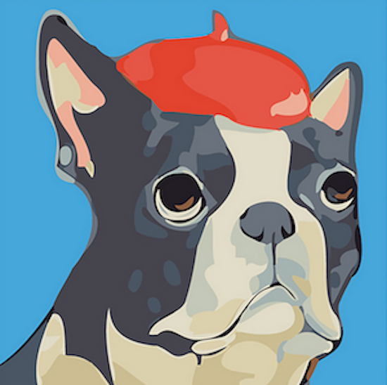 Bulldog the Artist Wall Art, Animal Canvas Art, Dog Painting, Dog Art, Puppy Canvas art