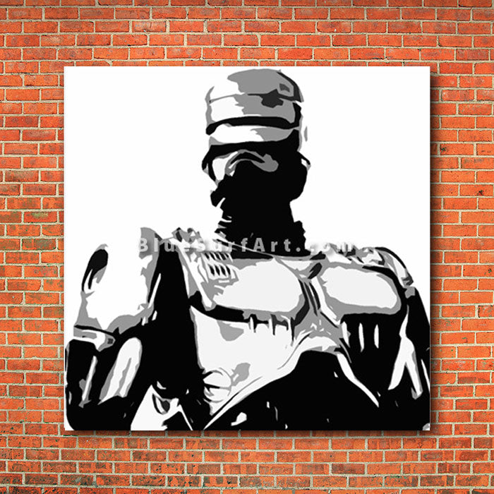 Cop robot - red bricks wall