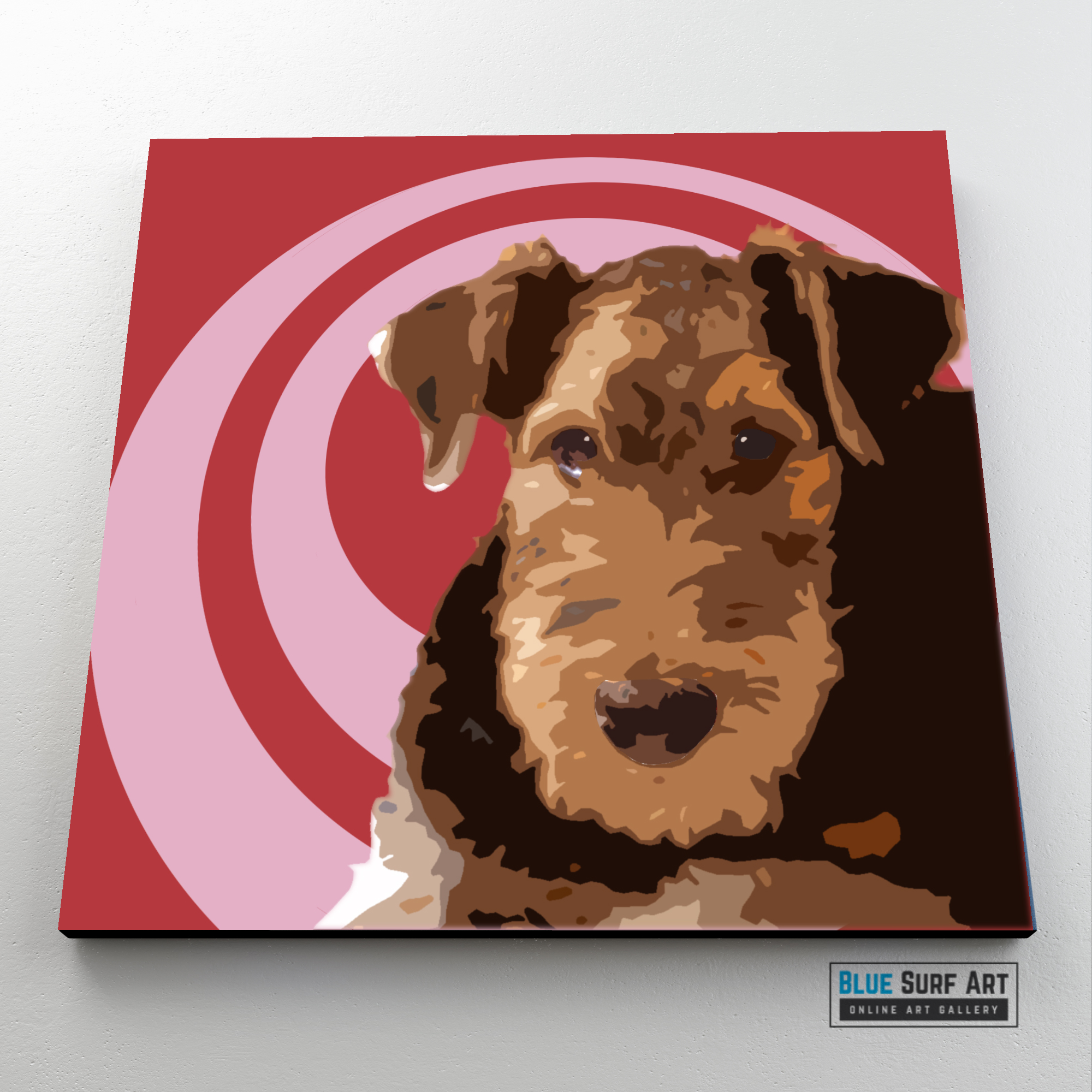 Airedale Terrier Canvas Art Painting Animal Pop Art Handmade Art