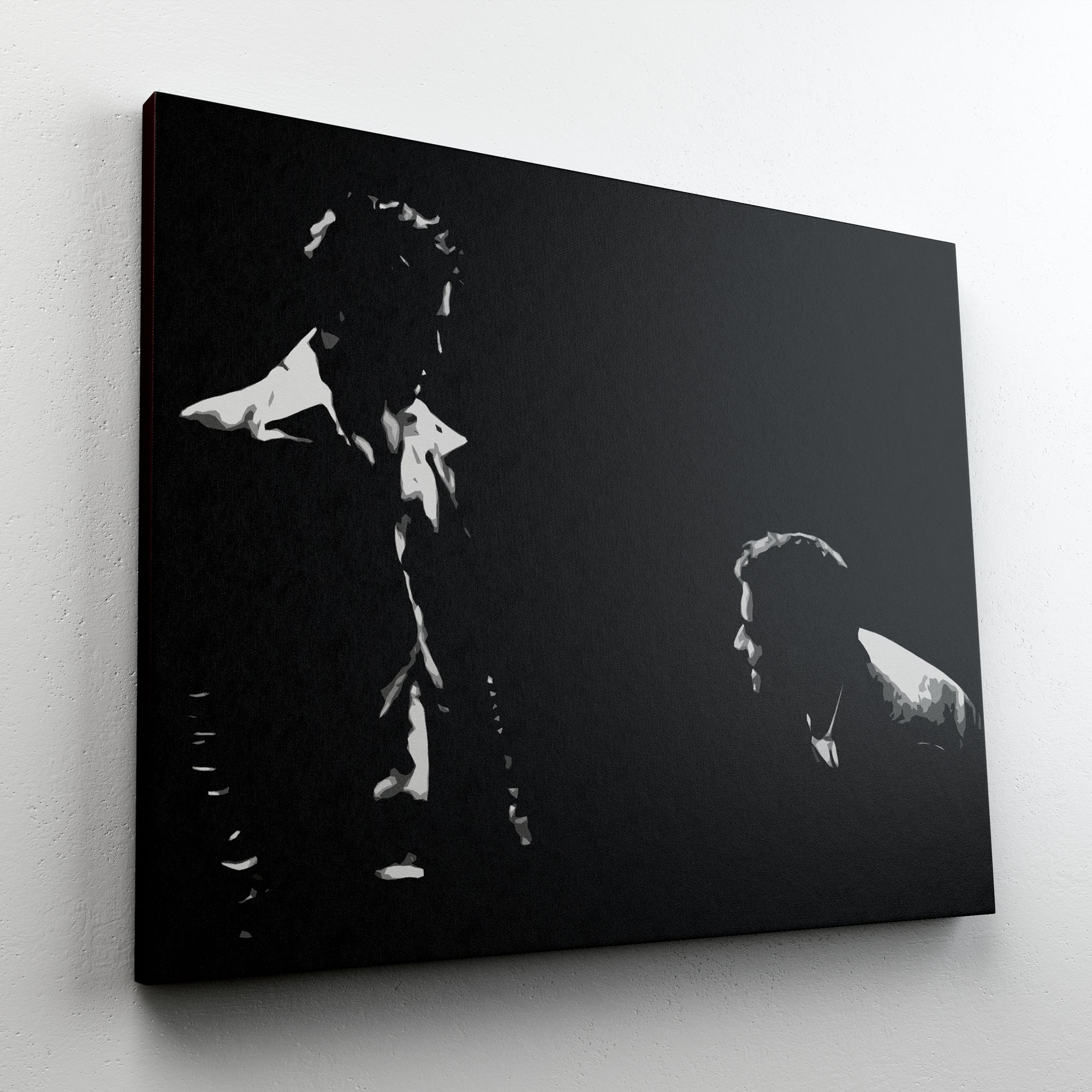 Fight Club Brad Pitt vs Edward Norton Original Oil Painting on Canvas by Blue Surf Art 2