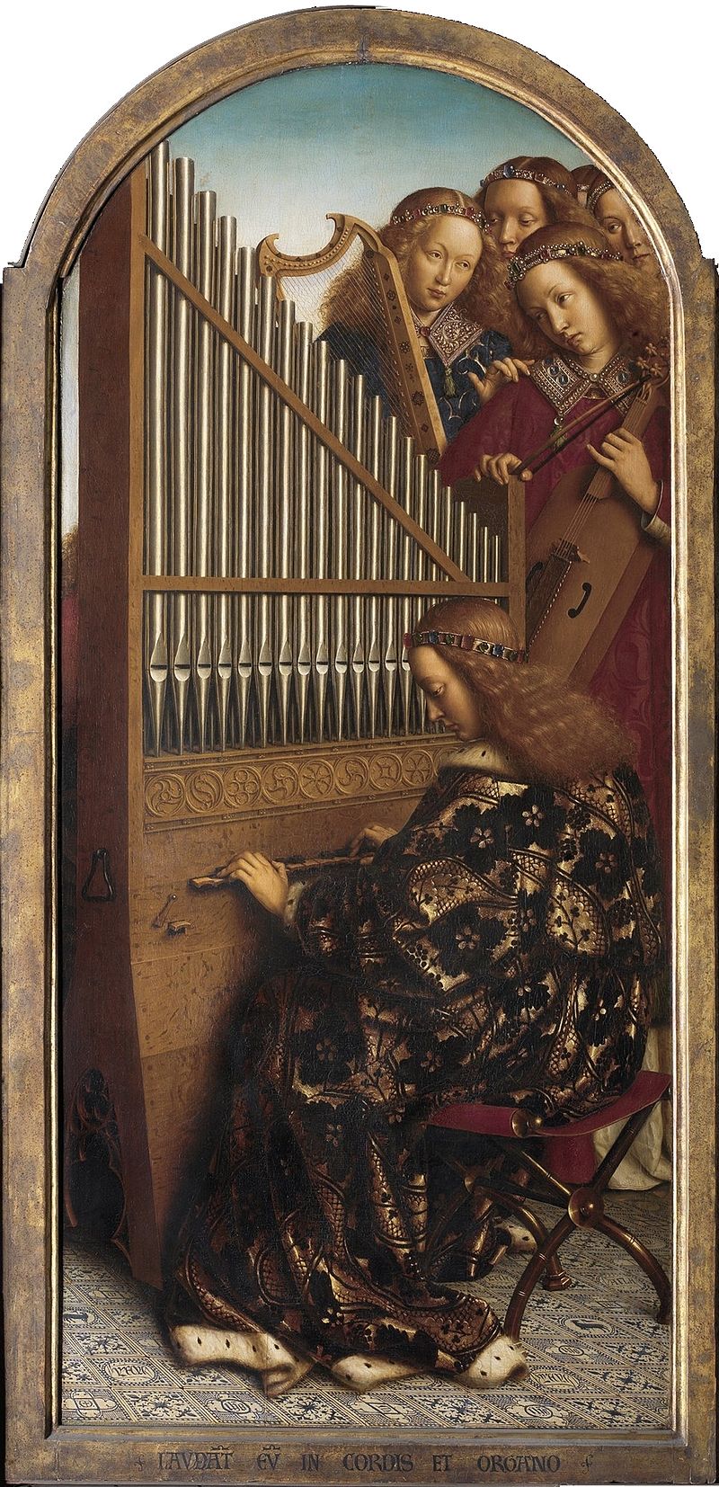 Music-making Angels by Jan Van Eyck Reproduction Painting by Blue Surf Art