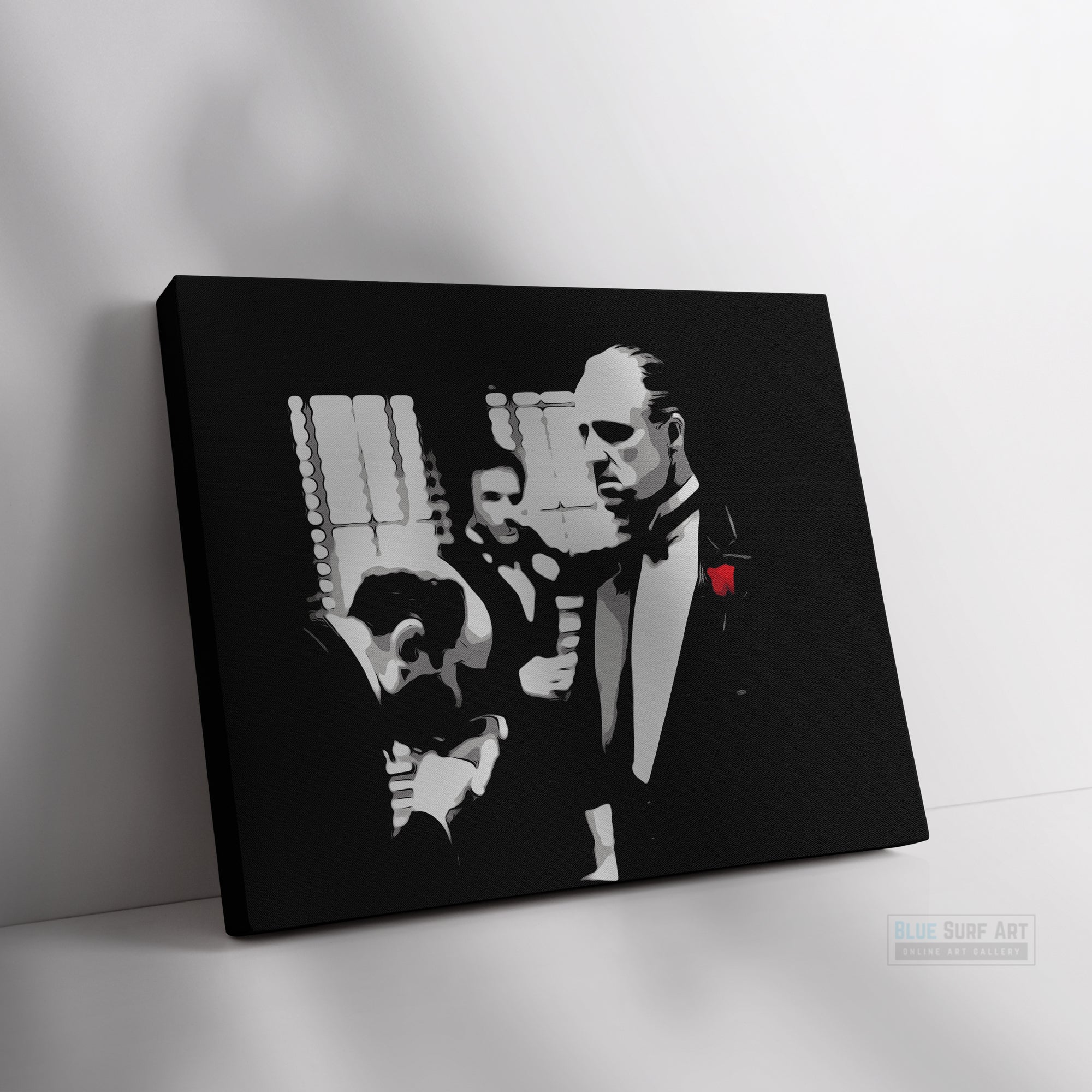 The Godfather Scene Wall Art Movies Original Oil on Canvas Pop Art Painting by Blue Surf Art - 2