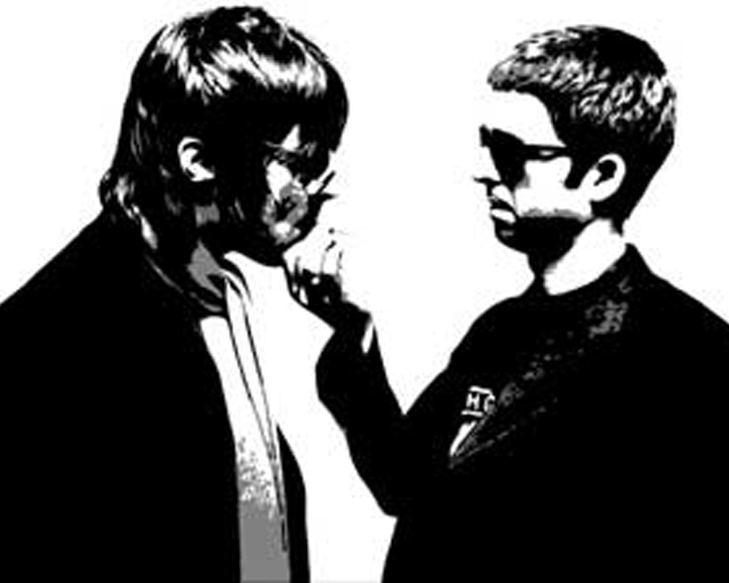 Liam and Noel Gallagher - Oasis – Blue Surf Art