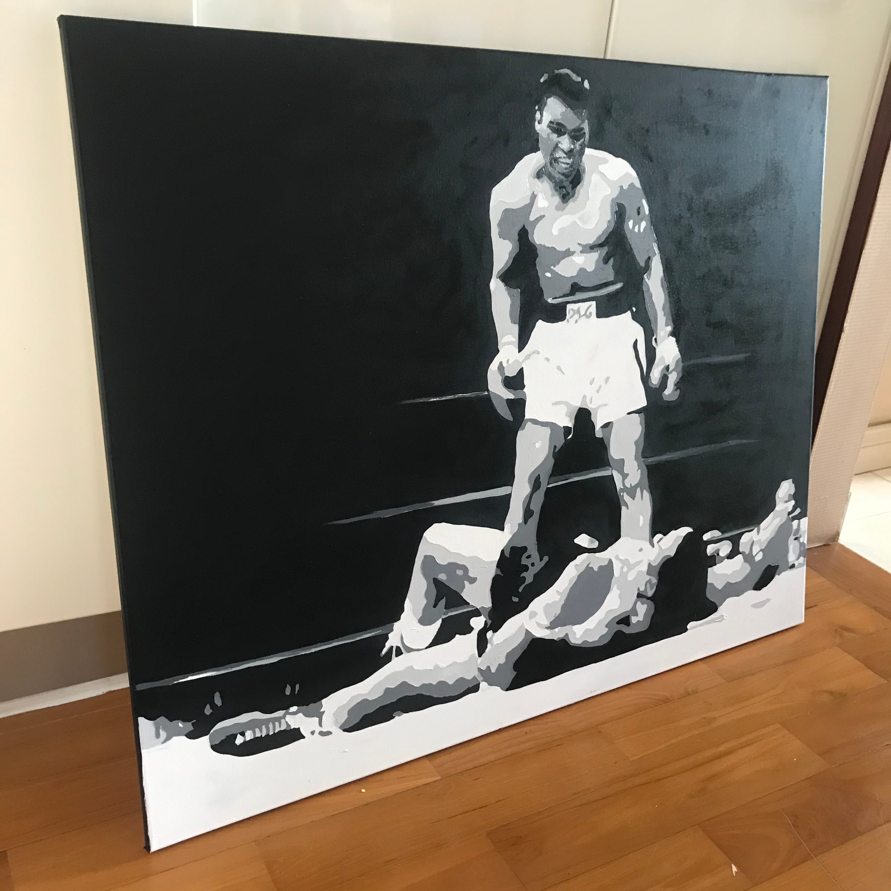 Muhammad Ali Wall Art Ali first minute Canvas Art Oil on Canvas Painting - 1