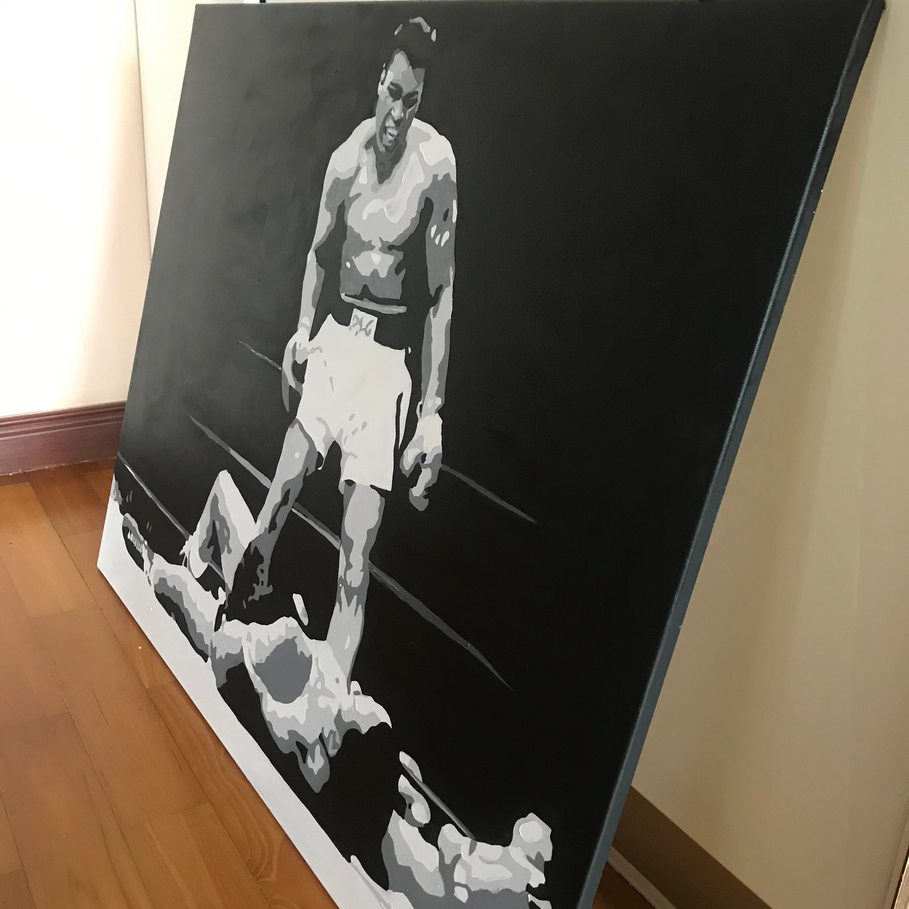 Muhammad Ali Wall Art Ali first minute Canvas Art Oil on Canvas Painting - 2