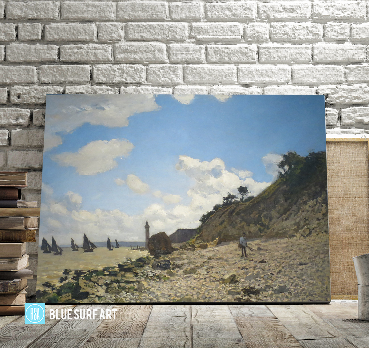 Beach at Honfleux. Reproduction I Blue Surf Art 4