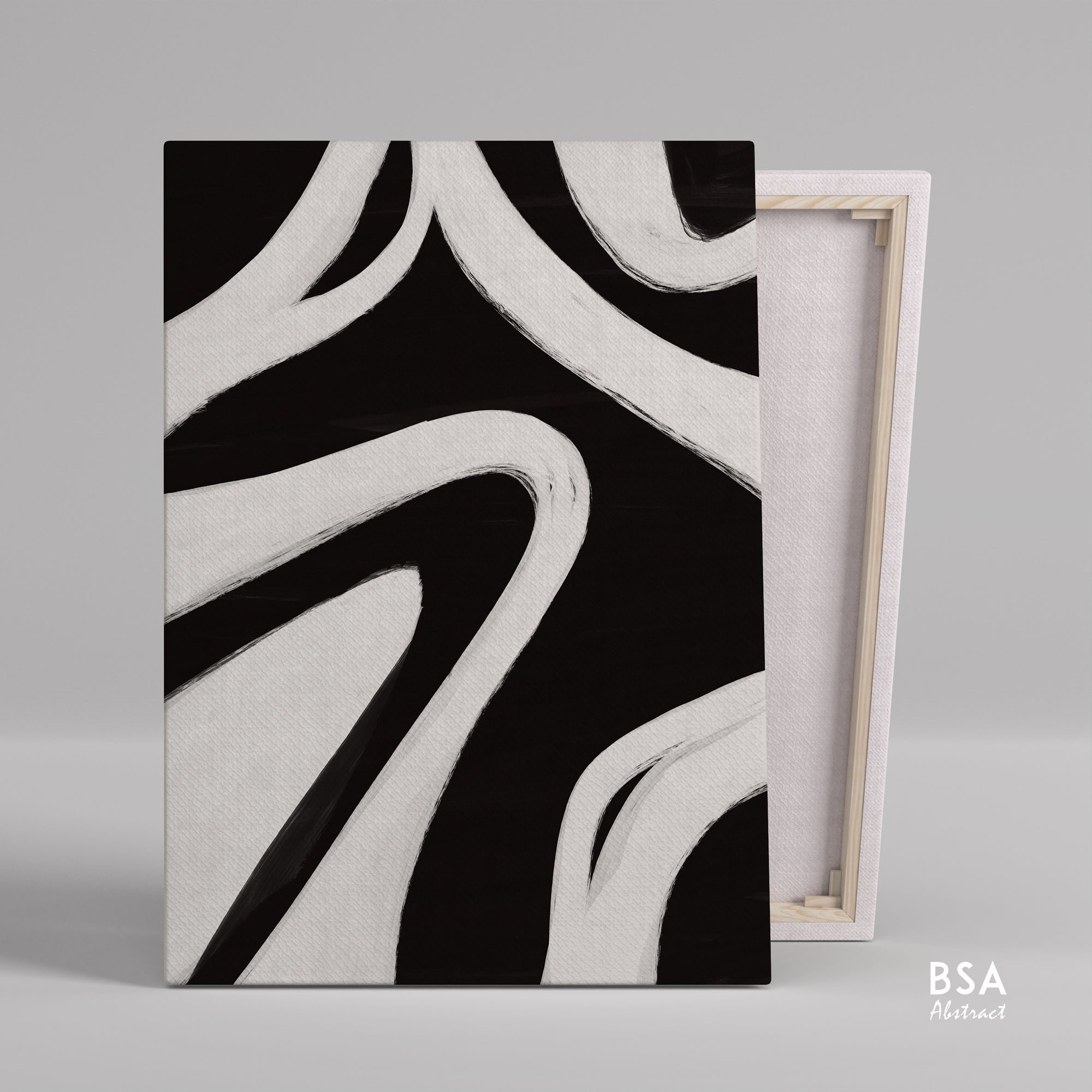 Minimalist Modern Abstract Wall Art - Fora #3, abstract wall art, black and white wall art, big canvas art