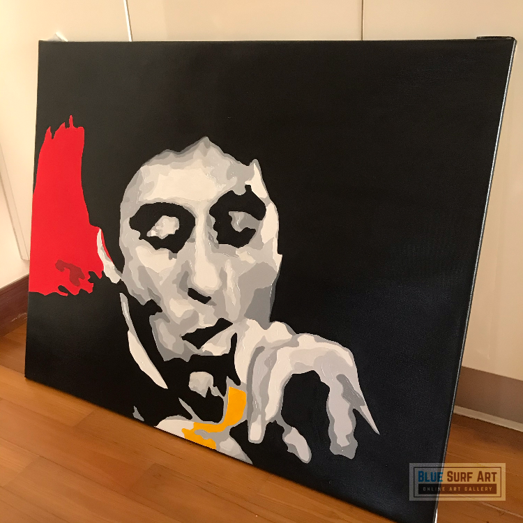 Scarface Movie Art Tony Montana Wall Art Original Oil on Canvas