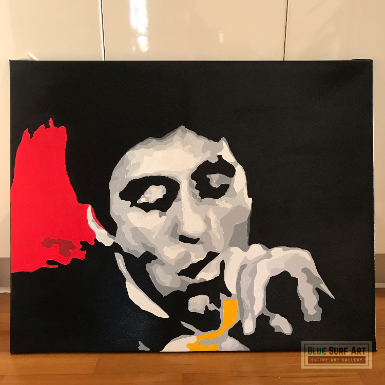 Scarface Movie Art Tony Montana Wall Art Original Oil on Canvas
