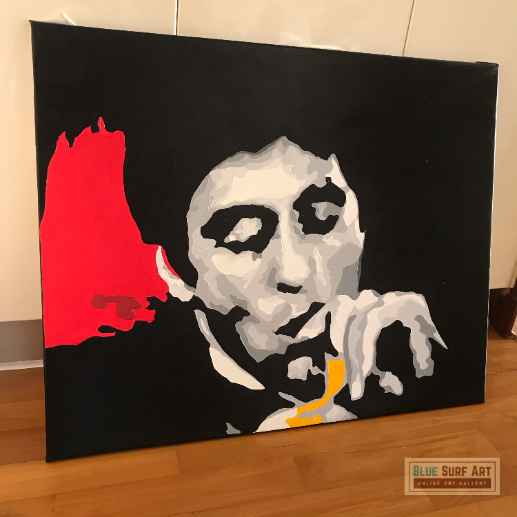 Scarface Movie Art Tony Montana Wall Art Original Oil on Canvas