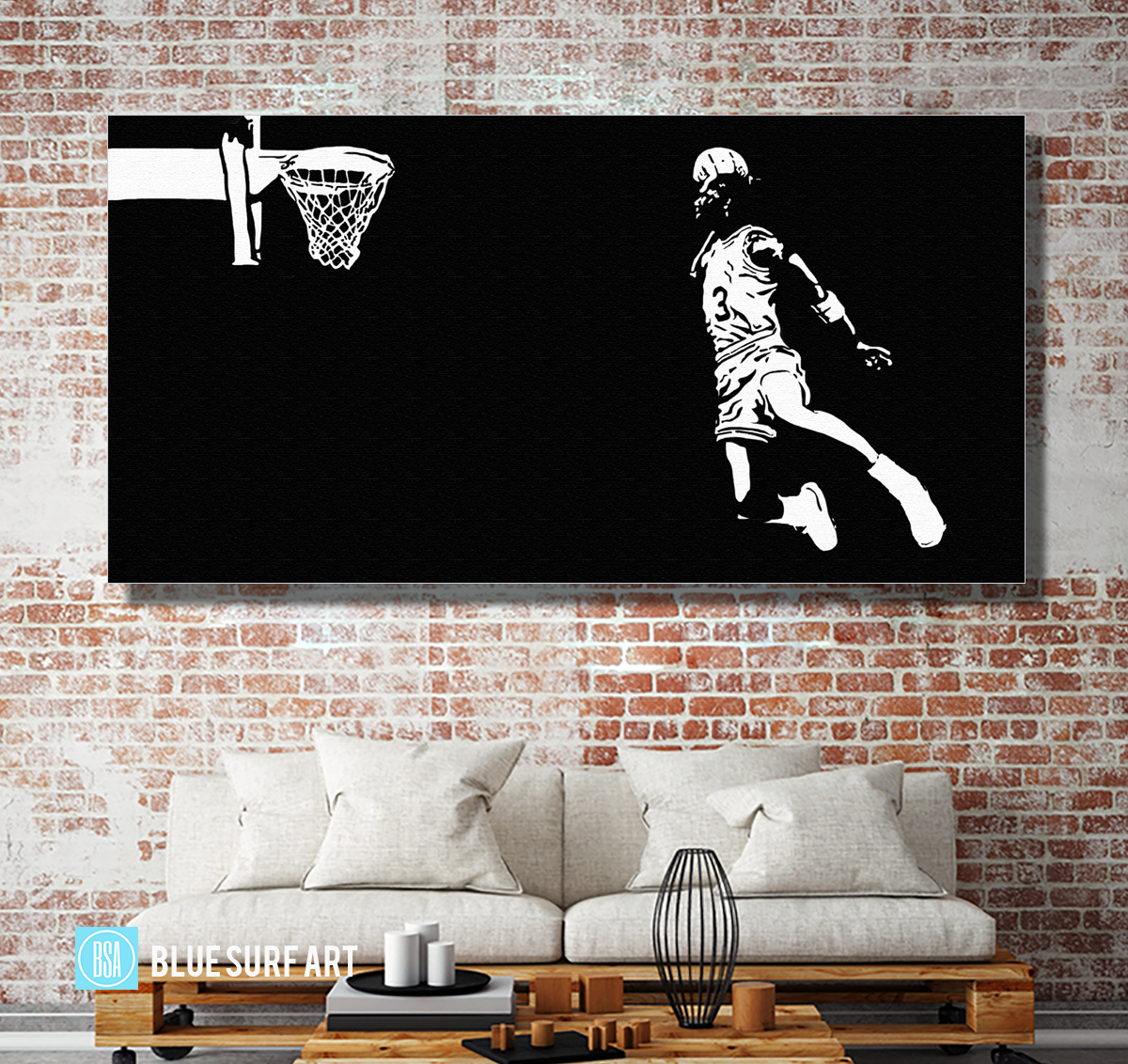 Slam-Dunk - Michael Jordan Oil Painting on Canvas by Blue Surf Art 3