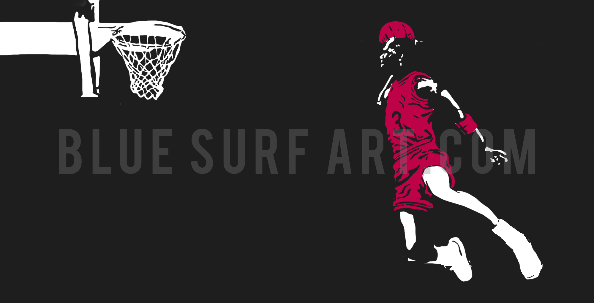 Slam-Dunk in Color - Michael Jordan Oil Painting on Canvas by Blue Surf Art