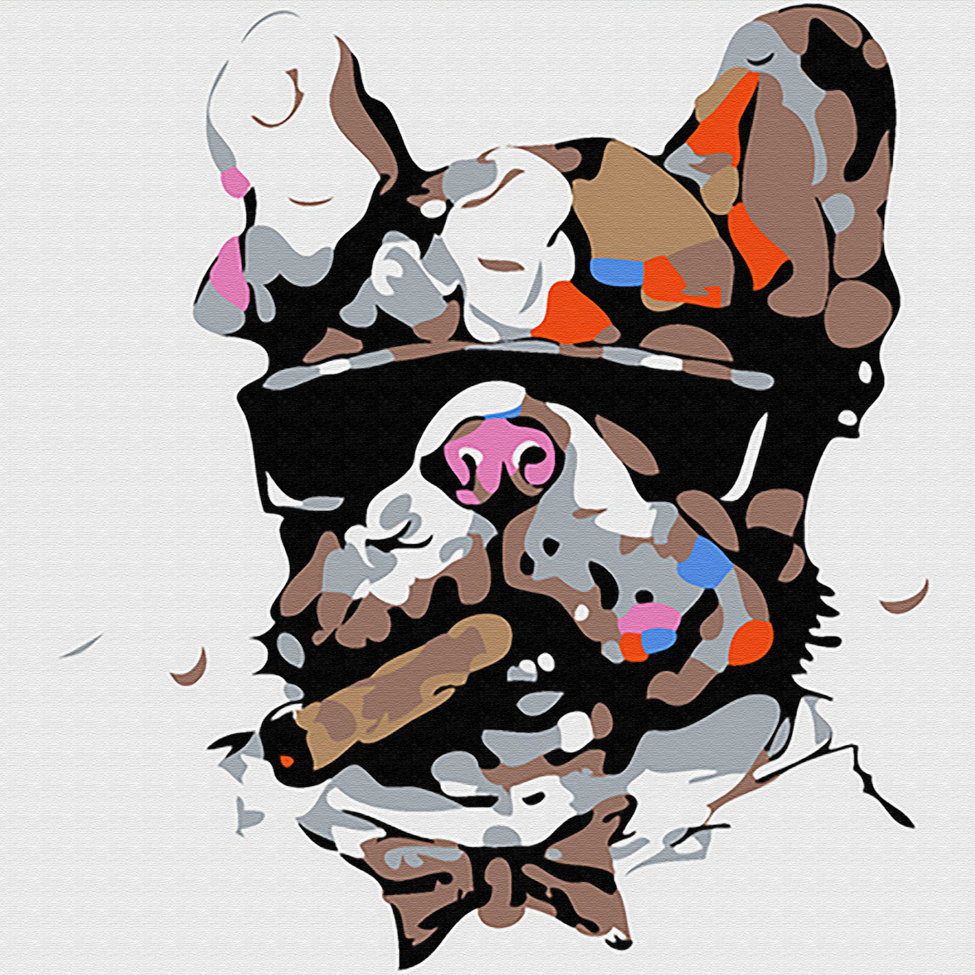 Dog with Sunglasses & Cigar Canvas Art Painting, Animal Pop Art, Room Decor, Wall Art