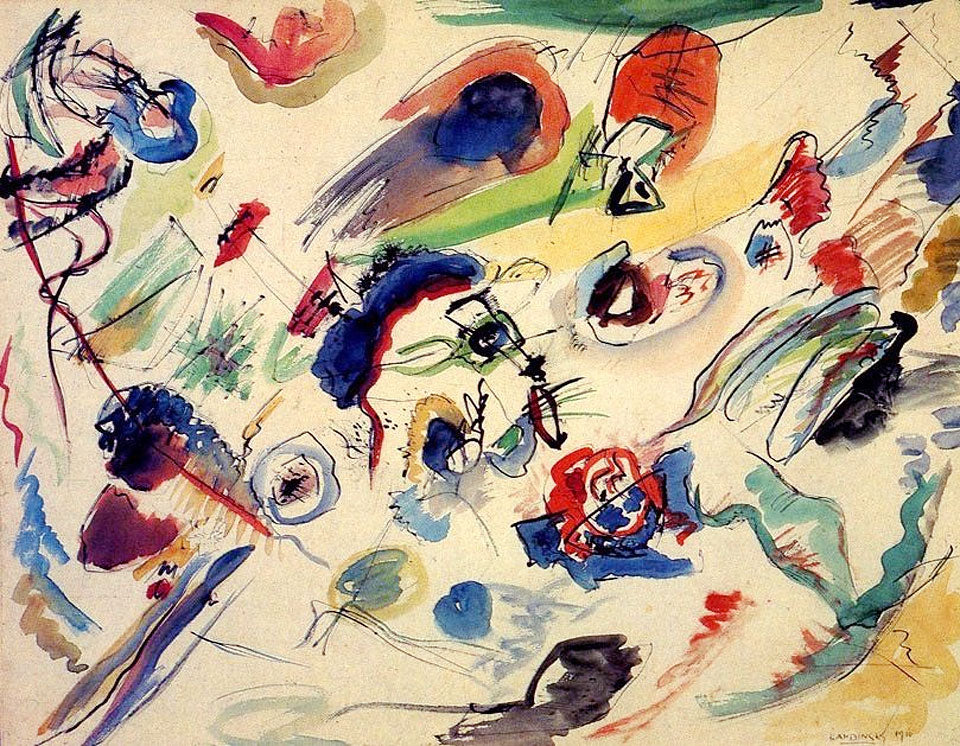 Untitled (First Abstract Watercolor), 1910 by Wassily Kandinsky Wall Art, Home Decor, Reproduction
