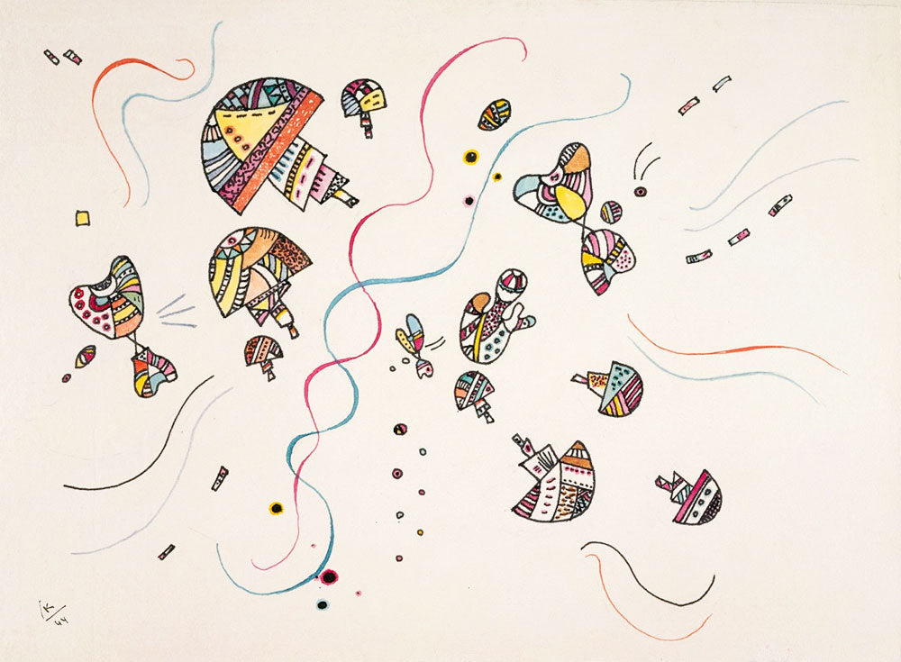 Last Watercolour 1944 by Wassily Kandinsky Reproduction for Sale - Blue Surf Art