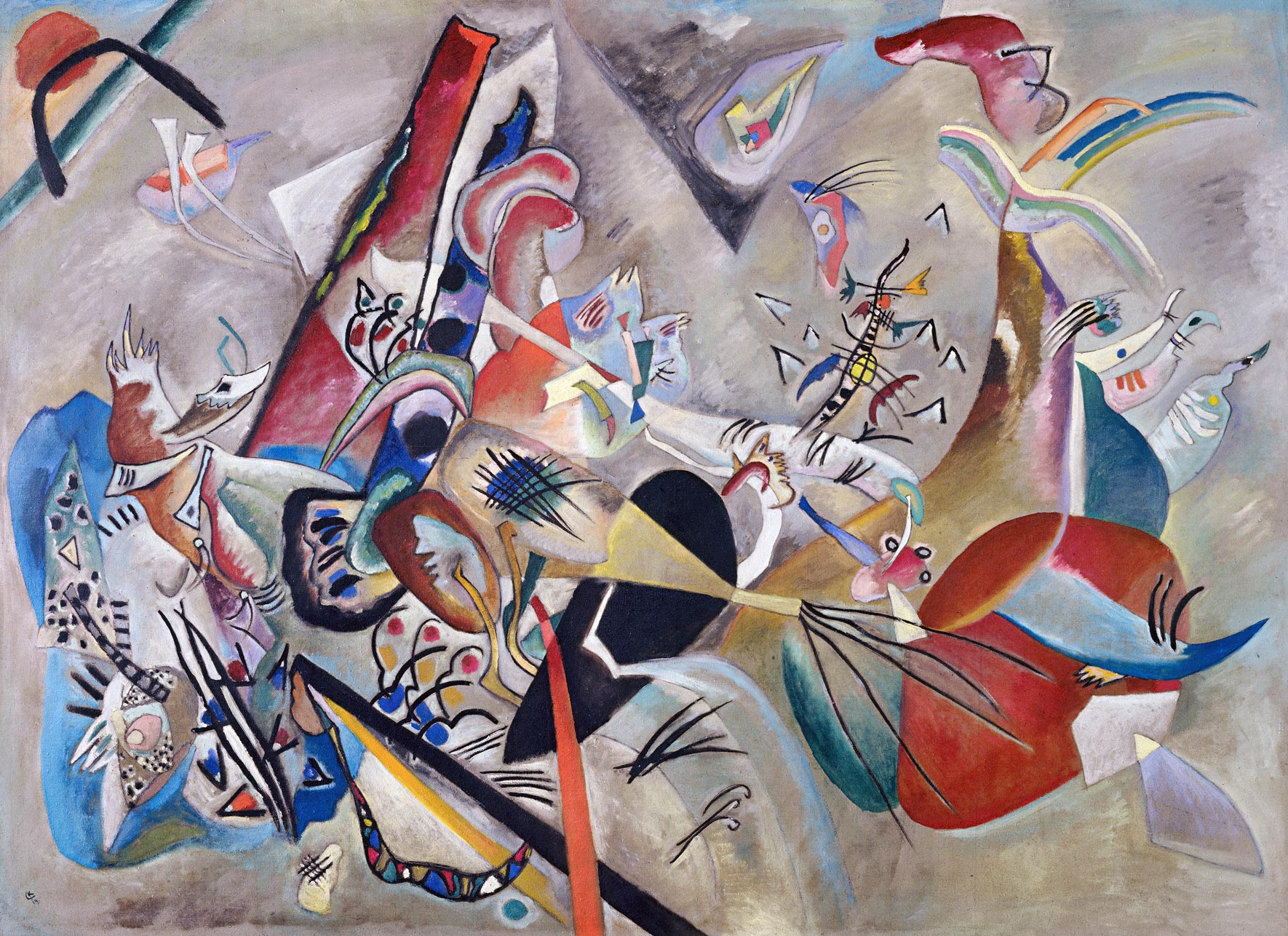 In Grey 1919 by Wassily Kandinsky Reproduction for Sale - Blue Surf Art