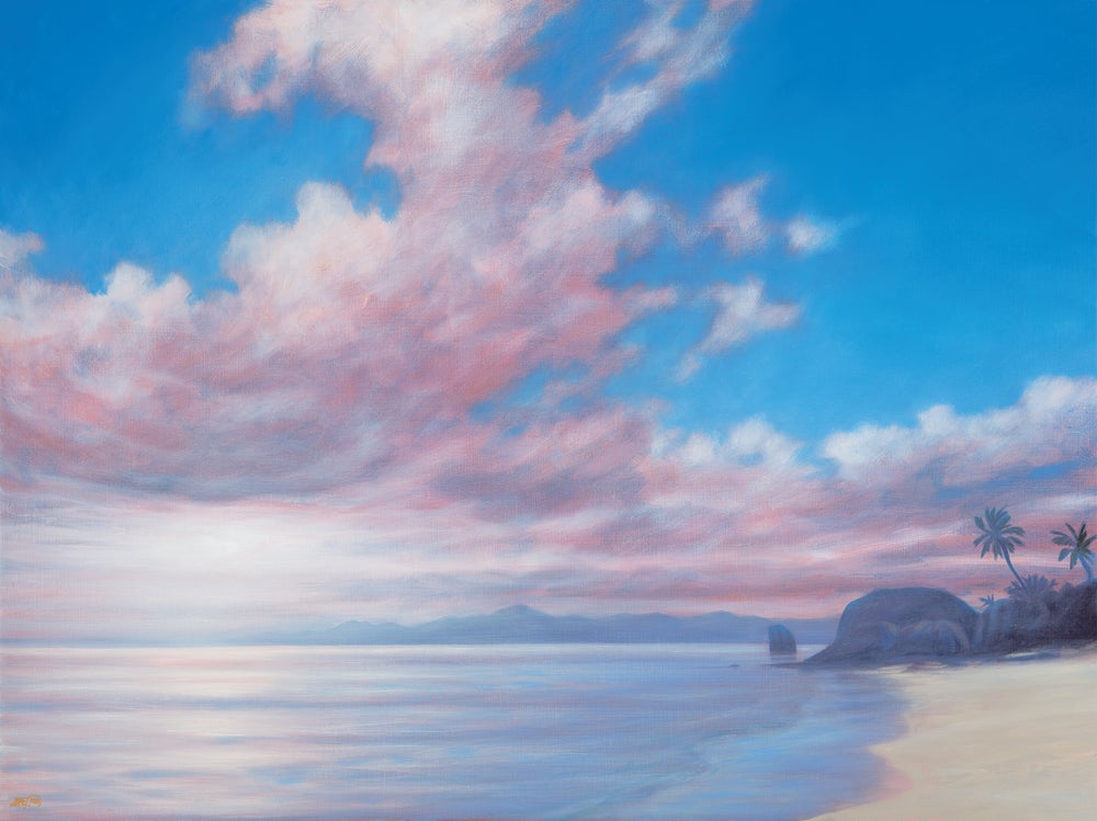 Seascape Painting Anse Original Beach Art Coastal Wall Art Print on Canvas or Paper