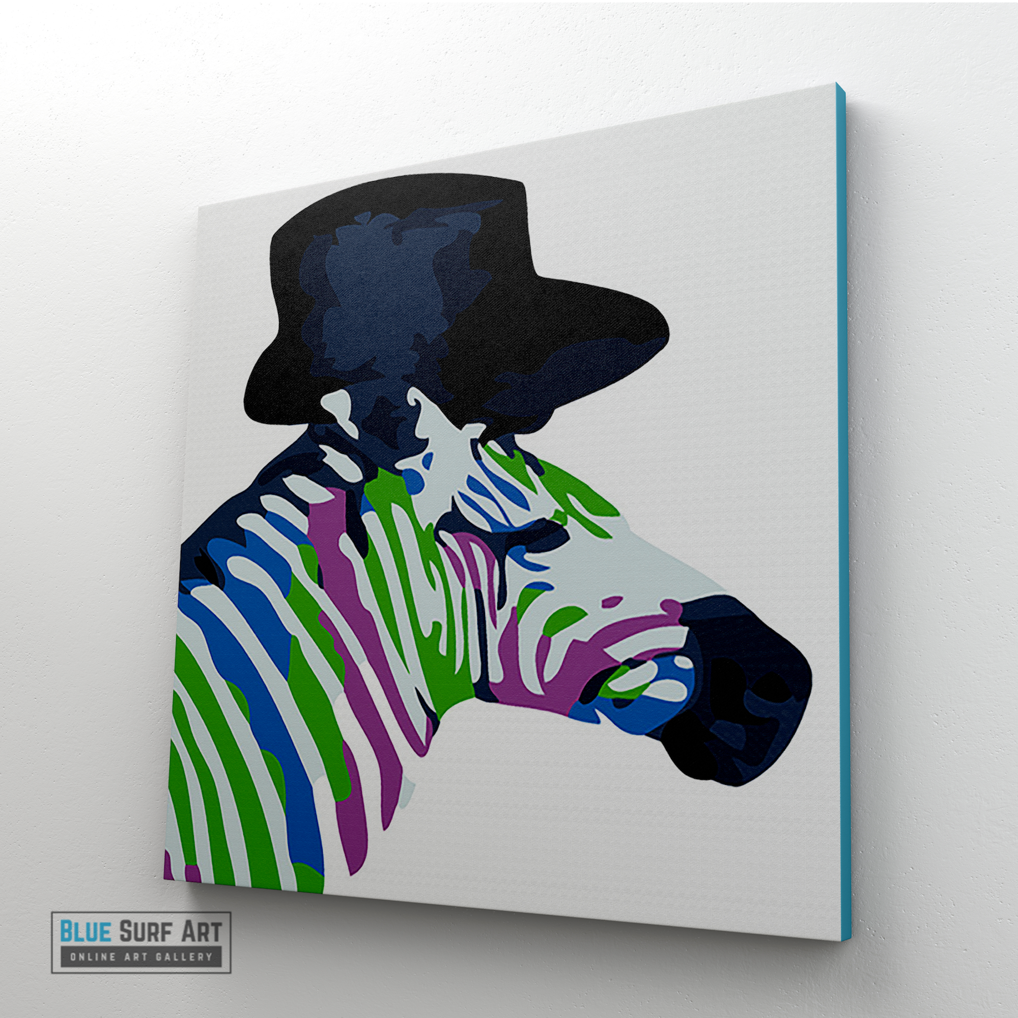 Zebra Canvas Art Painting, Animal Pop Art, Room Decor, Wall Art 2