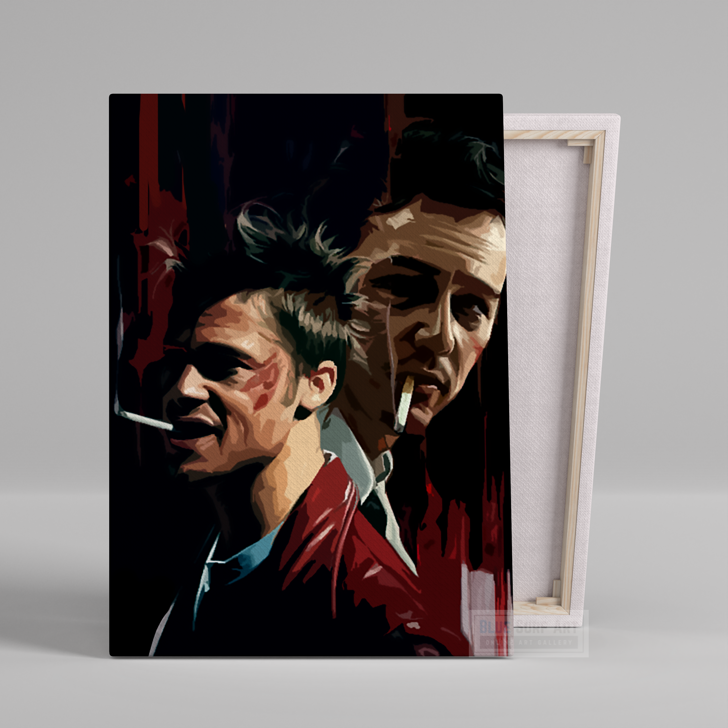 Fight Club Narrator vs Tyler Original Oil Painting on Canvas by Blue Surf Art 1