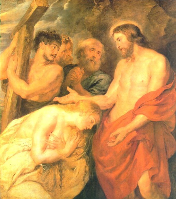 Christ and Mary Magdalene by Peter Paul Rubens Reproduction Oil Painting on Canvas