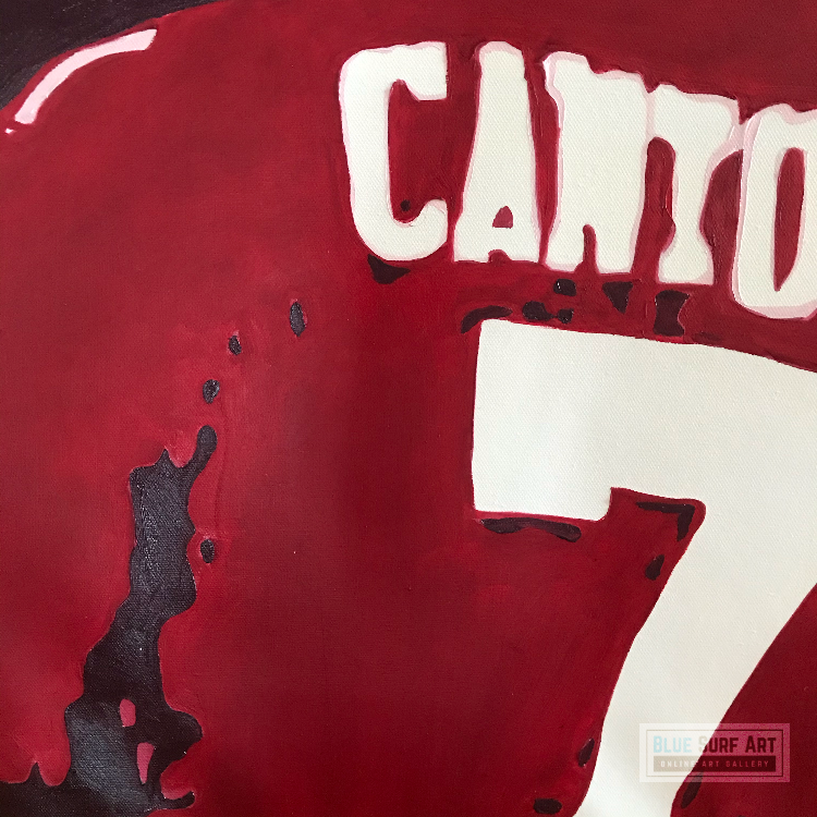 Eric Cantona No. 7 Wall Art Original Handmade Art Painting for Sale 1