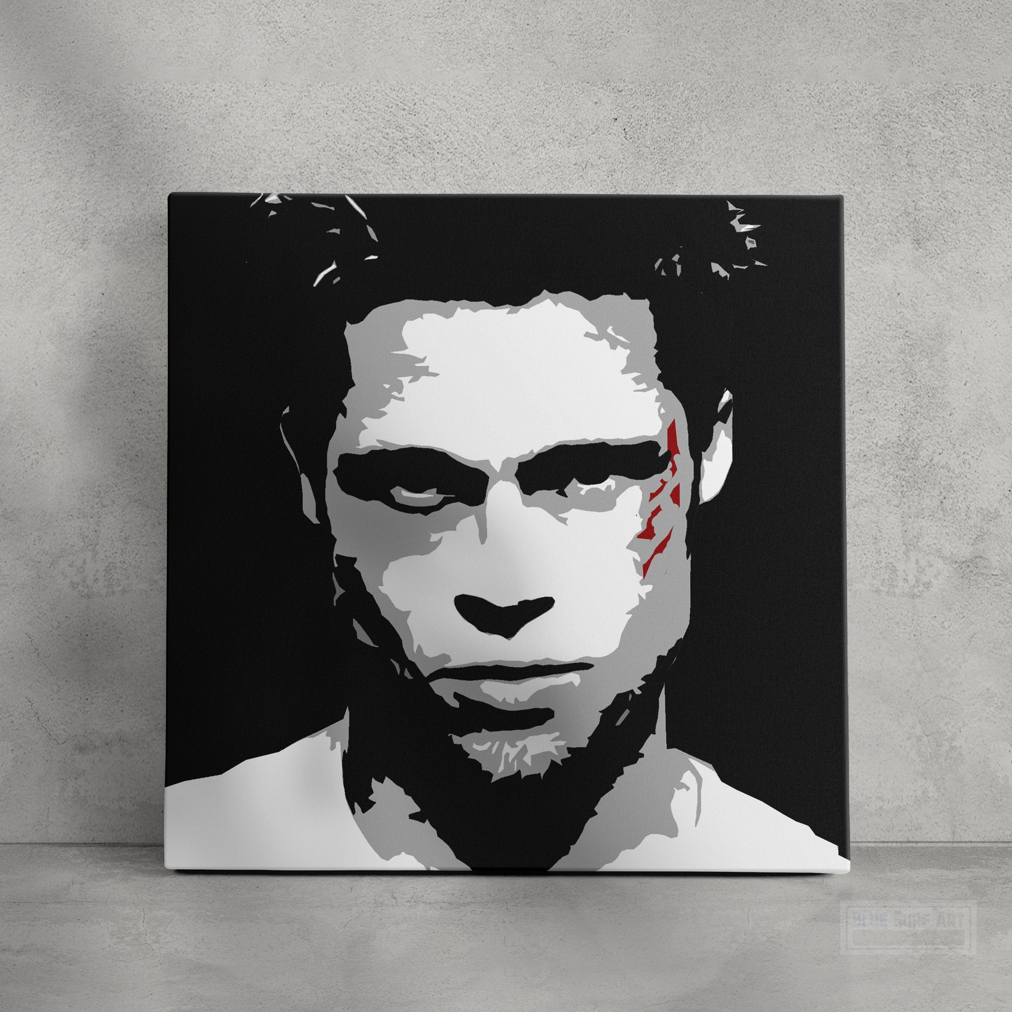 Fight Club Wall Art Painting Brad Pitt Original Handmade Art 2
