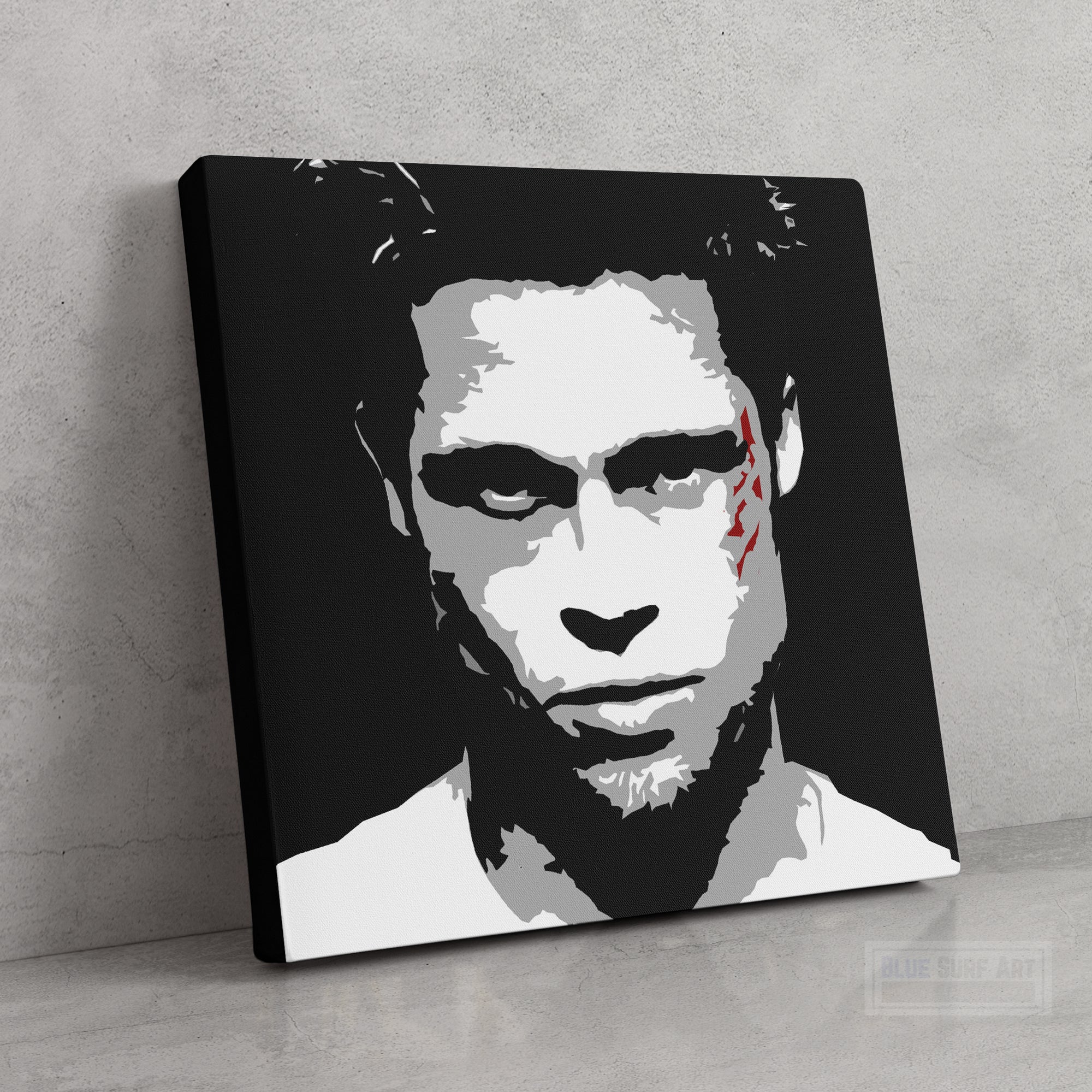Fight Club Wall Art Painting Brad Pitt Original Handmade Art 3