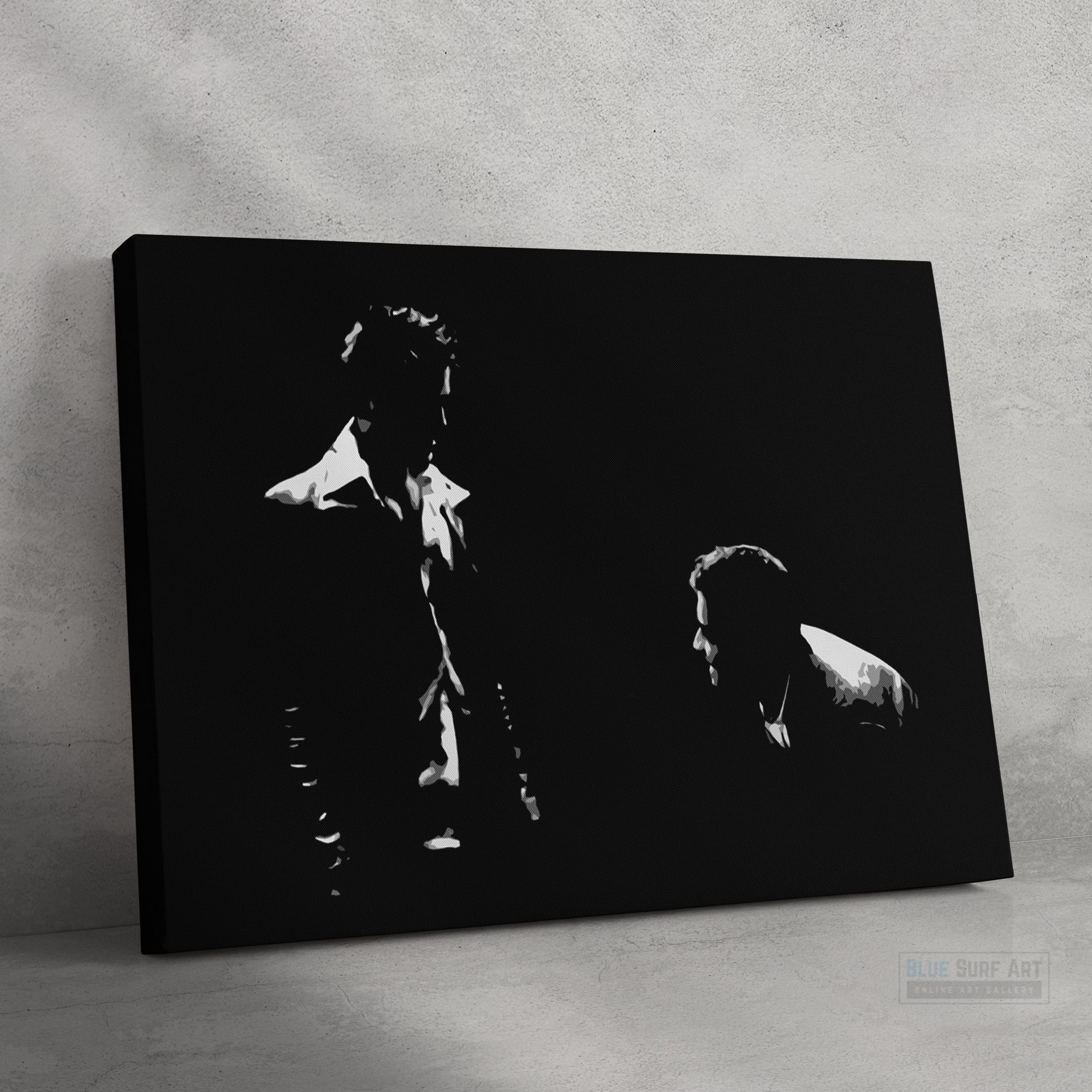 Fight Club Brad Pitt vs Edward Norton Original Oil Painting on Canvas by Blue Surf Art 4