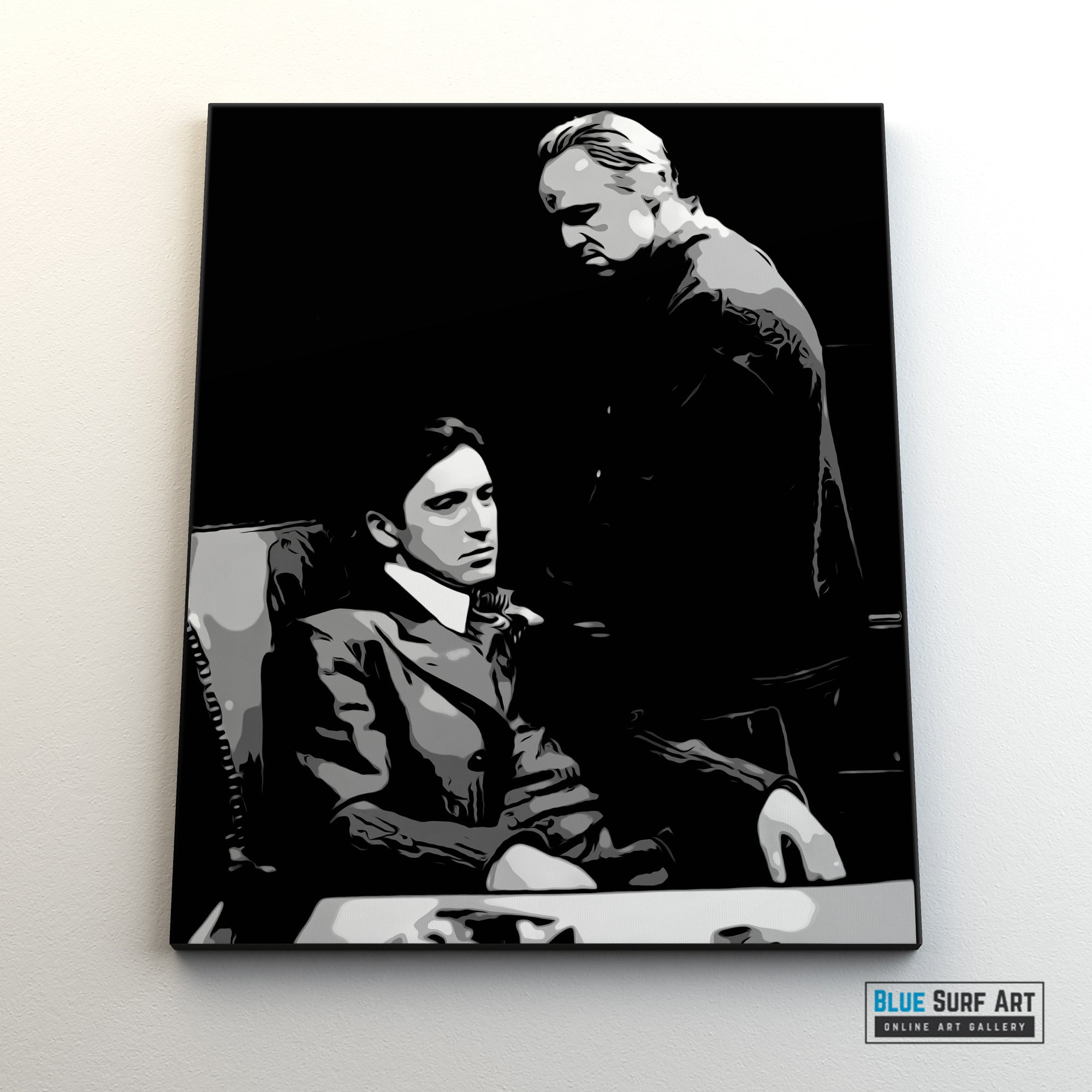 The Godfather Film Wall Art Movies Original Oil on Canvas Painting by Blue Surf Art - 3