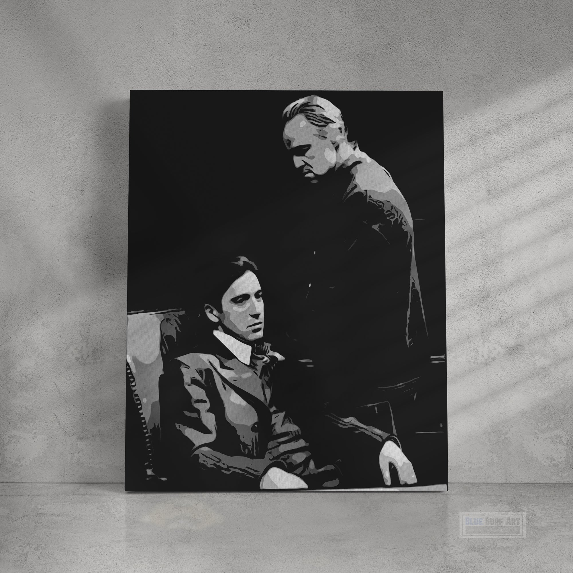 The Godfather Film Wall Art Movies Original Oil on Canvas Painting by Blue Surf Art - 1
