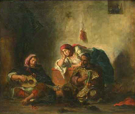 Jewish musicians in Morocco by Eugène Delacroix Reproduction Painting by Blue Surf Art