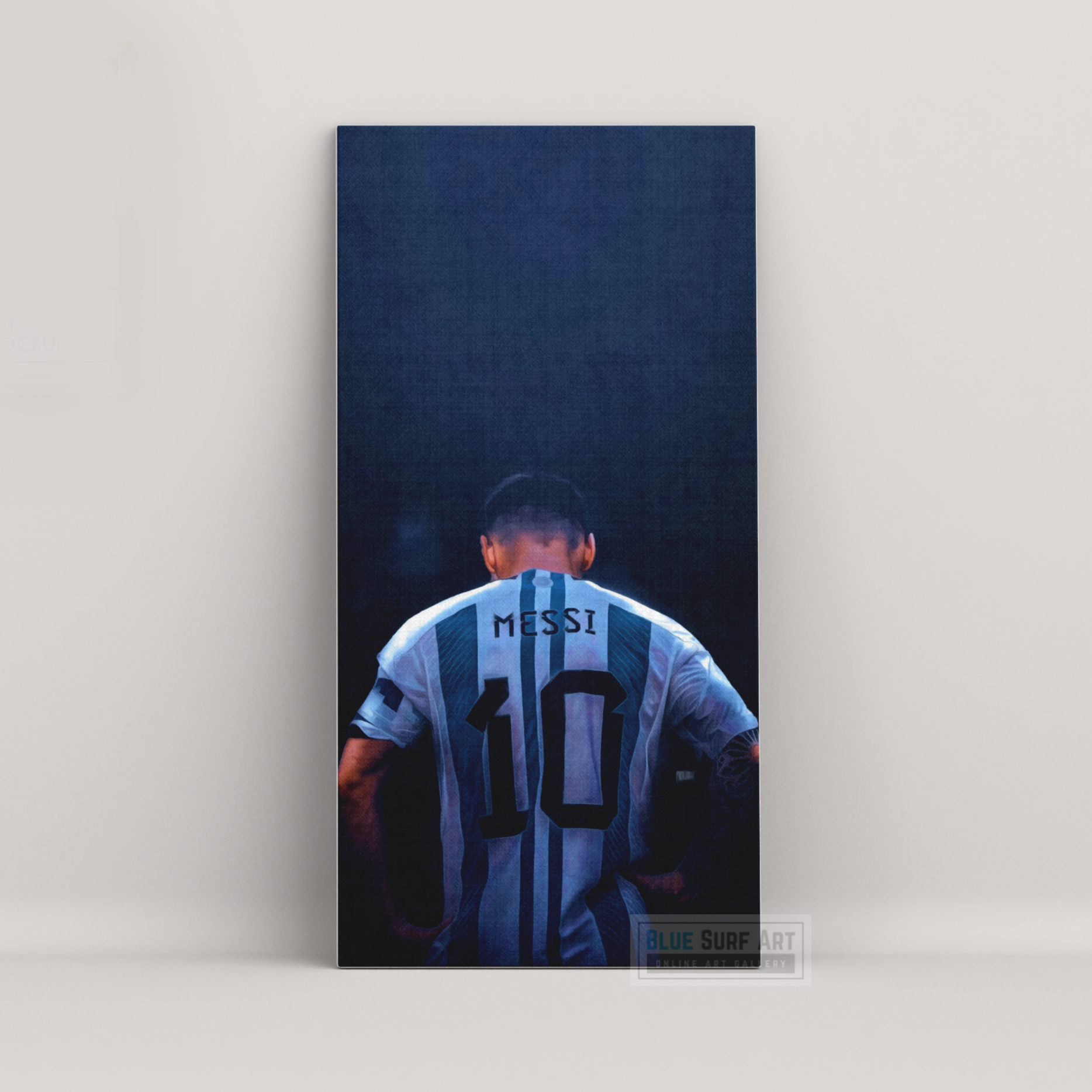Lionel Messi no. 10 Wall Art Original Handmade Art Painting for Sale - Blue Surf Art
