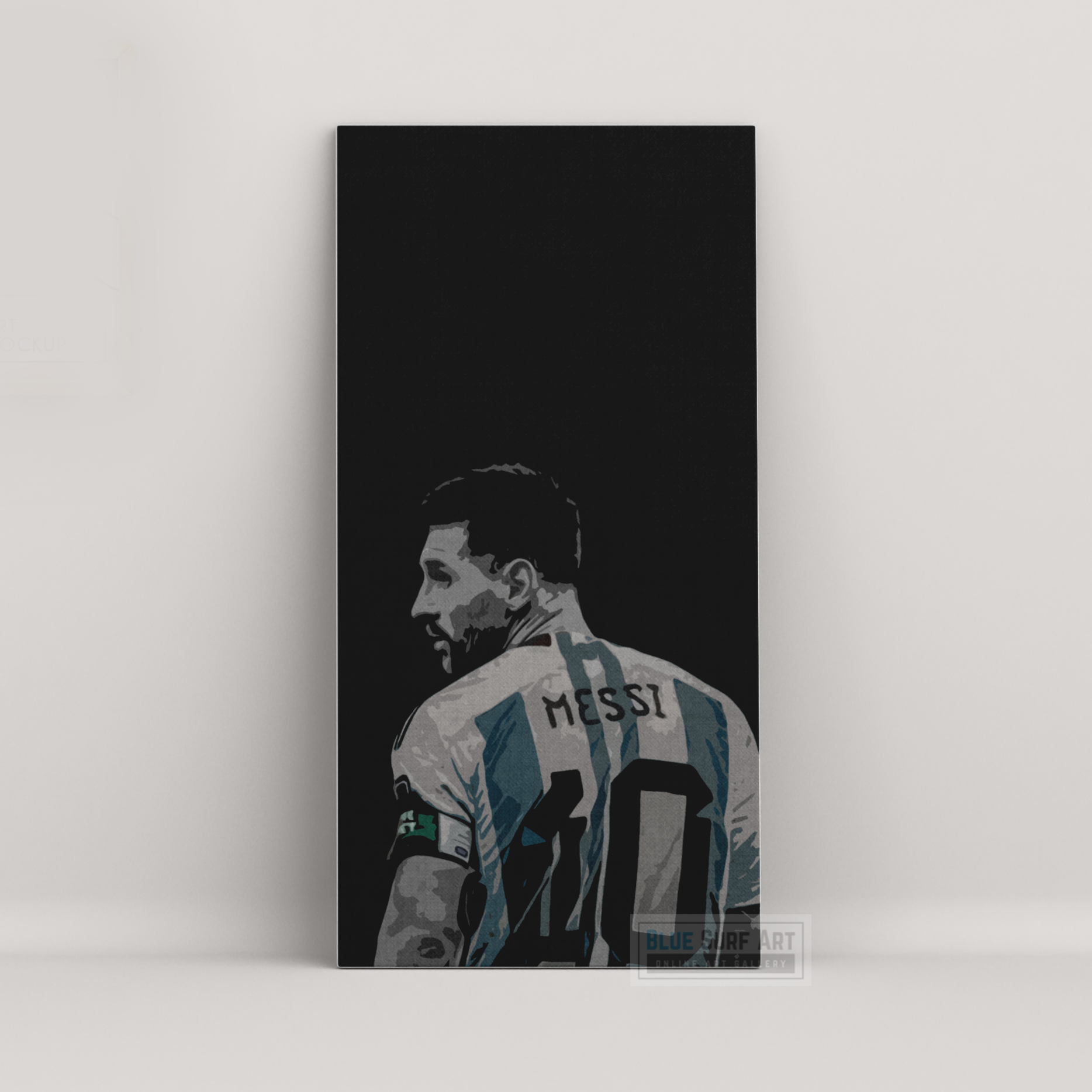 Lionel Messi no. 10 Wall Art Original Handmade Art Painting for Sale - Blue Surf Art 1