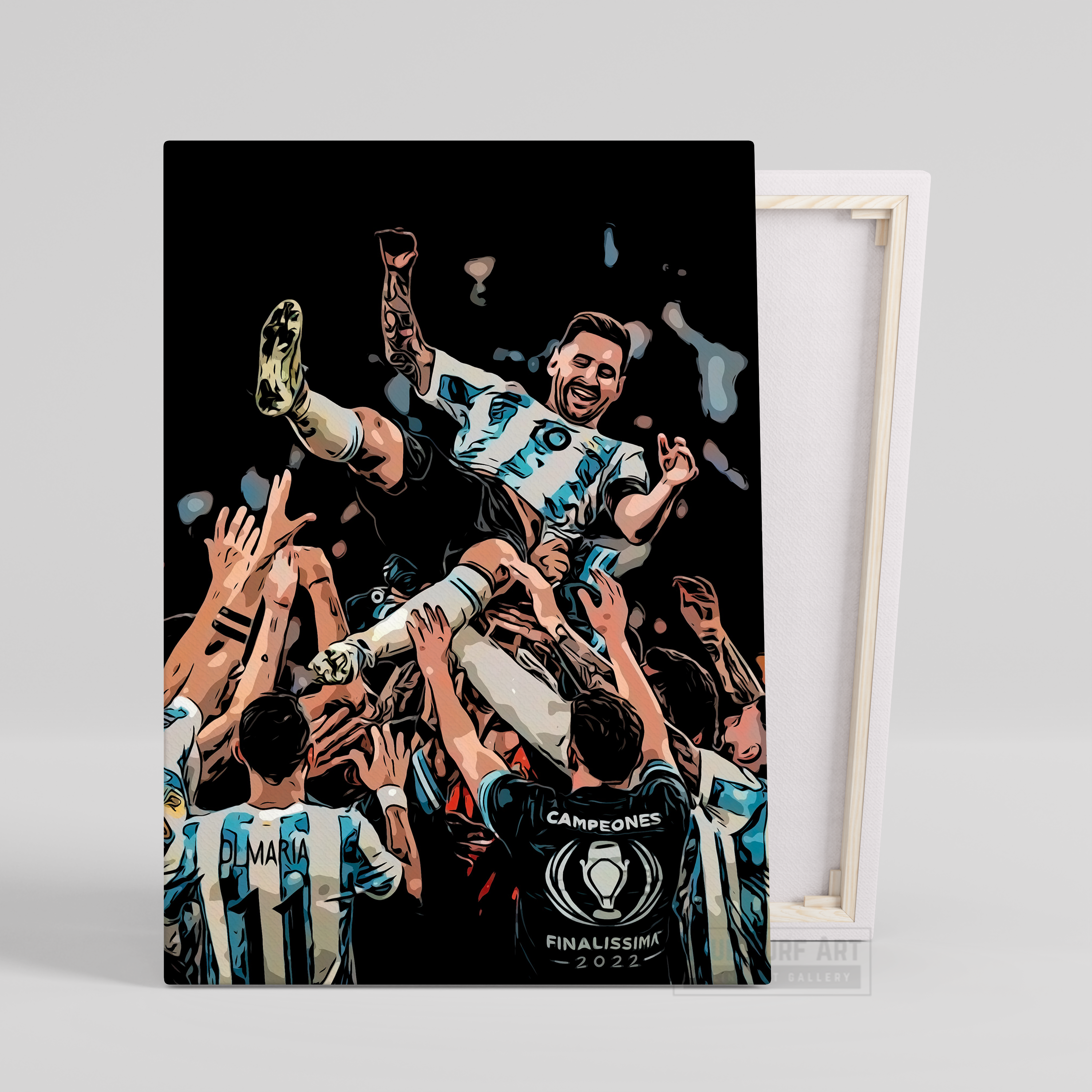Lionel Andrés Messi World Cup Champion Wall Art Original Handmade Art Painting for Sale 1