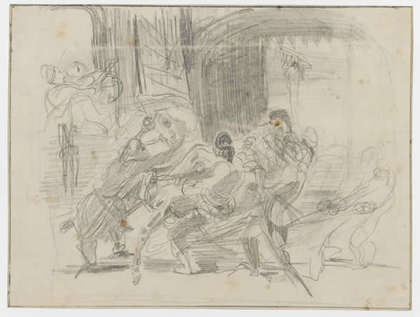 Mazeppa Tied Behind Him on a Wild Horse by Eugène Delacroix Reproduction Painting by Blue Surf Art