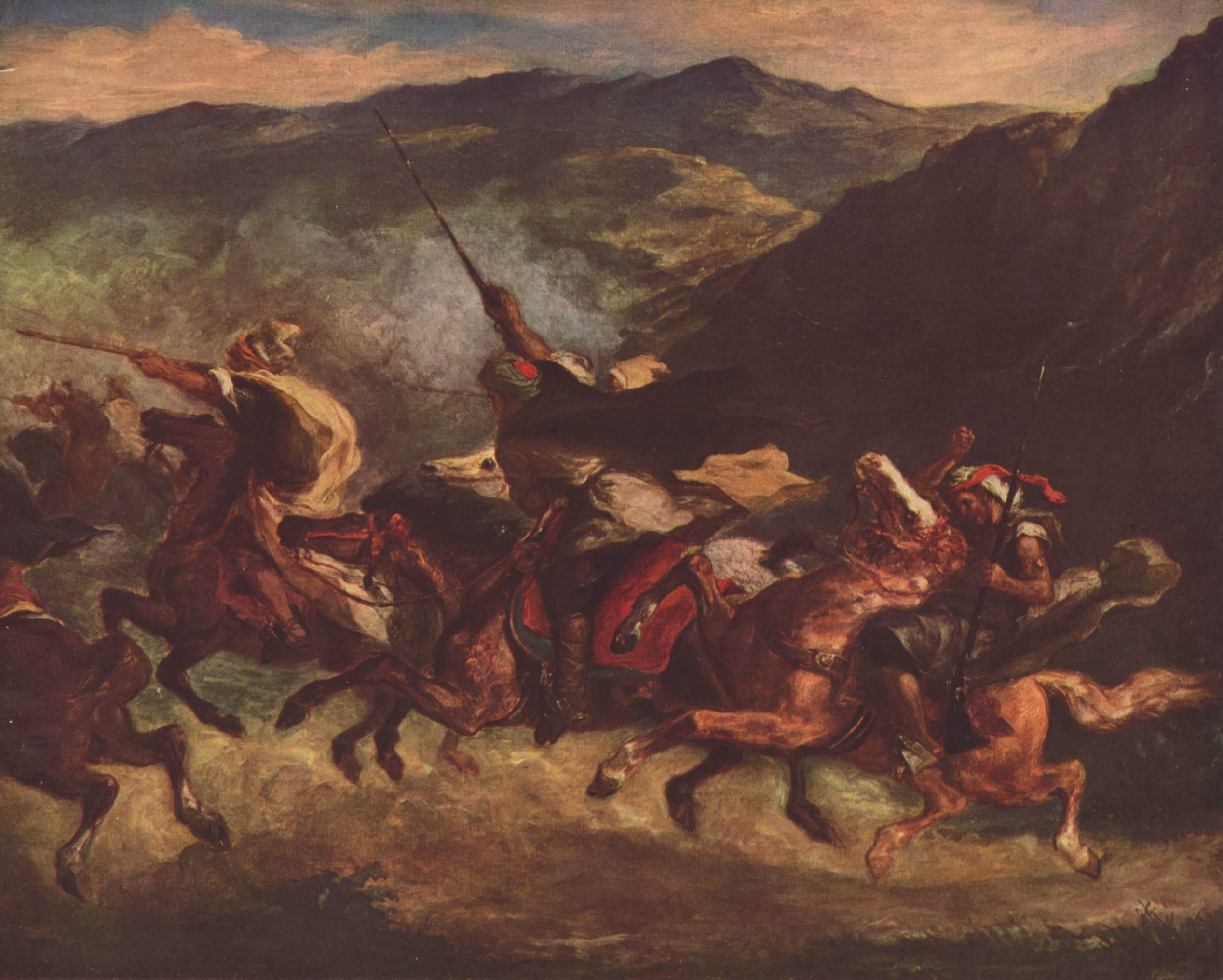 Moroccan Fantasia by Eugène Delacroix Reproduction Painting by Blue Surf Art