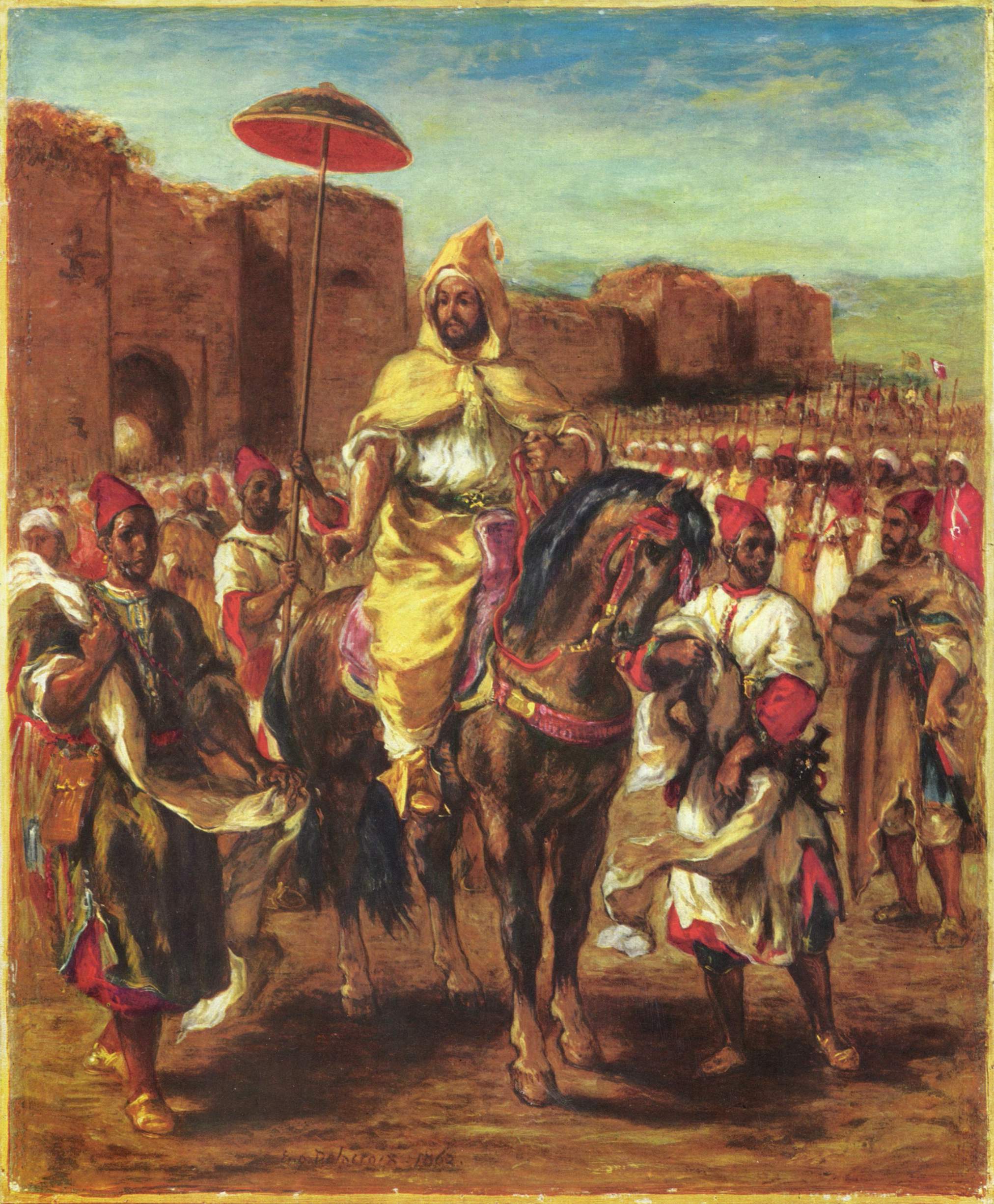 Portrait of the Sultan of Morocco  by Eugène Delacroix Reproduction Painting by Blue Surf Art