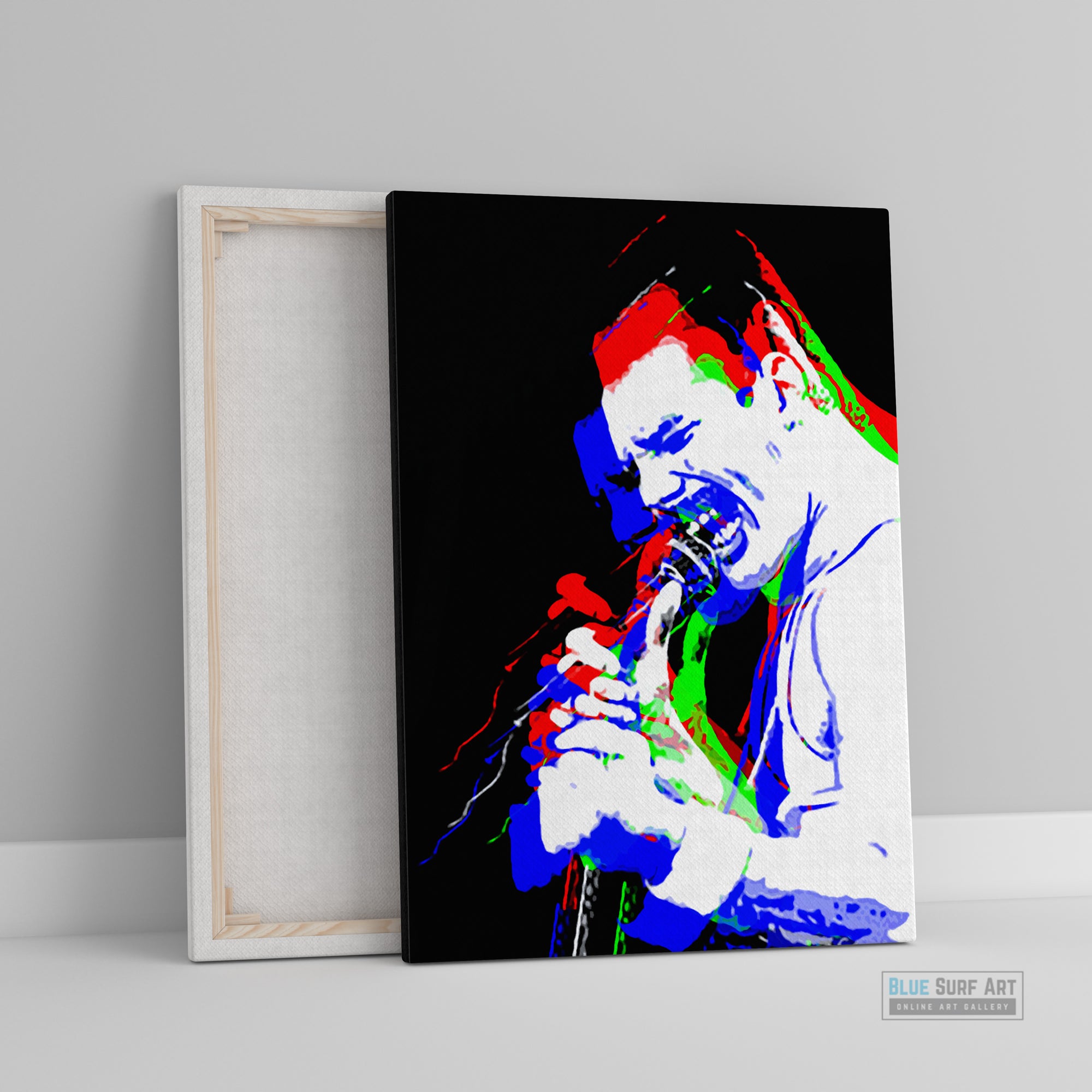 Queen, Freddie Mercury, Wall Art, Painting, Queen Freddie on Stage Signing Painting, Queen UK Band Prints, Queen Original Oil Art