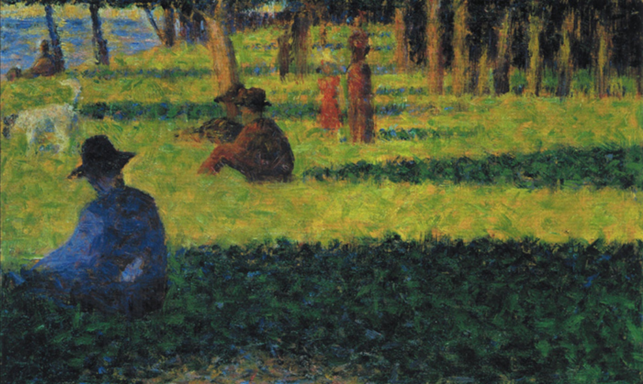 White dog by Georges Seurat Reproduction Painting by Blue Surf Art